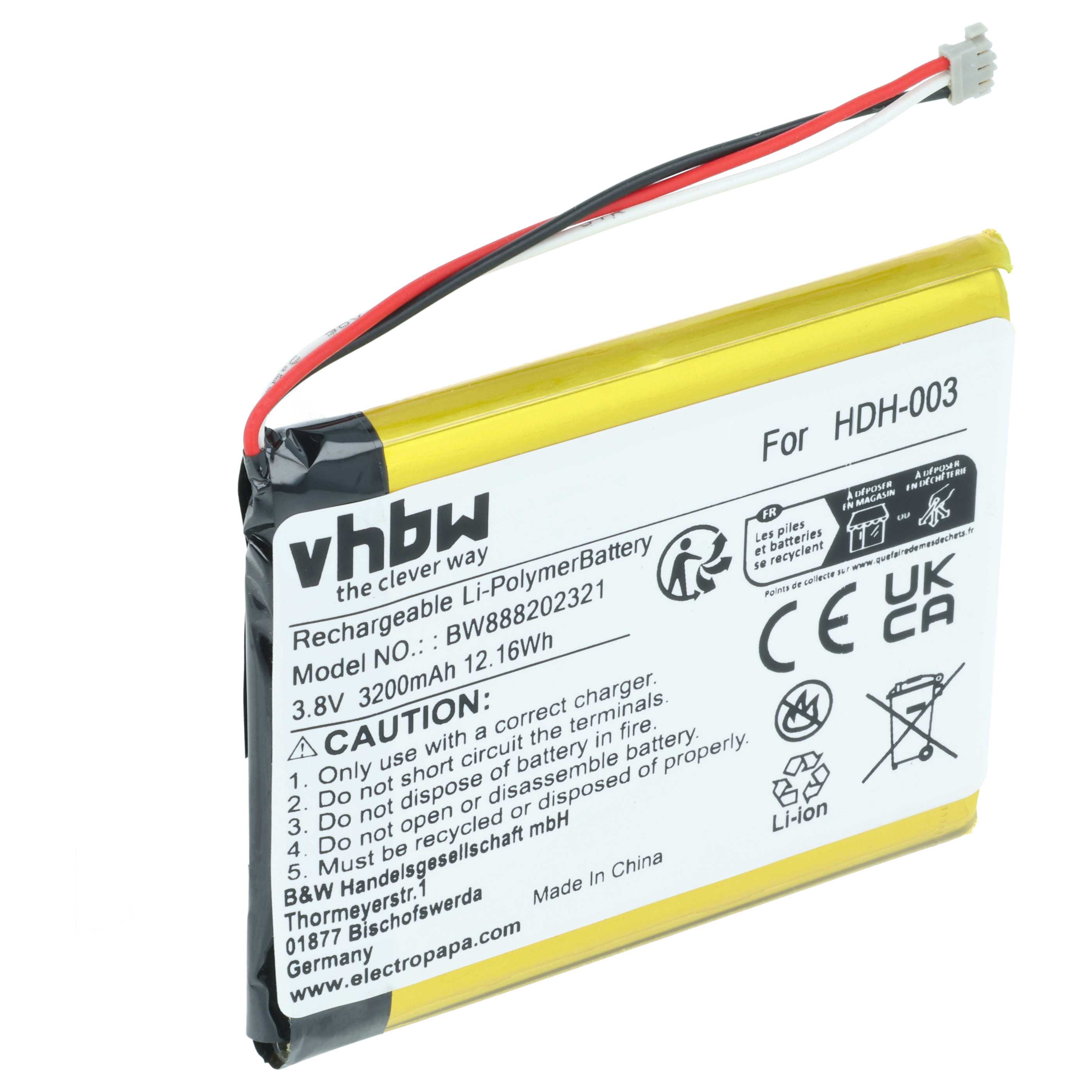 Batteria sostituisce Nintendo HDH-A-BPHAT-C0, HDH-003 per console di gioco - 3200mAh 3,8V Li-Poly