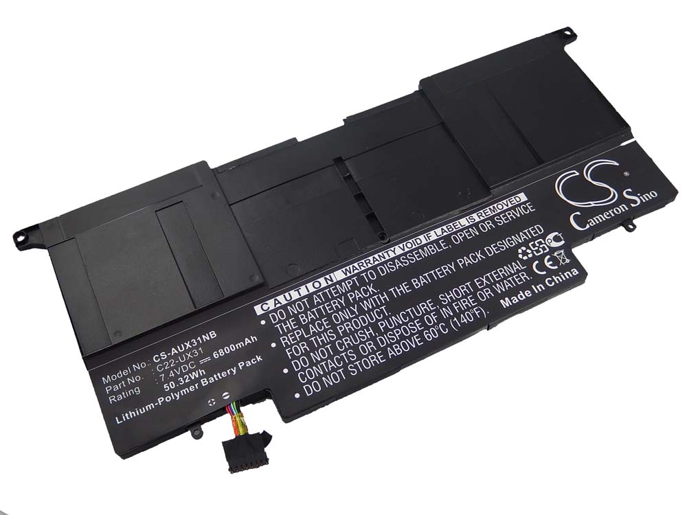 Notebook-Akku als Ersatz für Asus C22-UX31 - 6800mAh 7,4V Li-Polymer