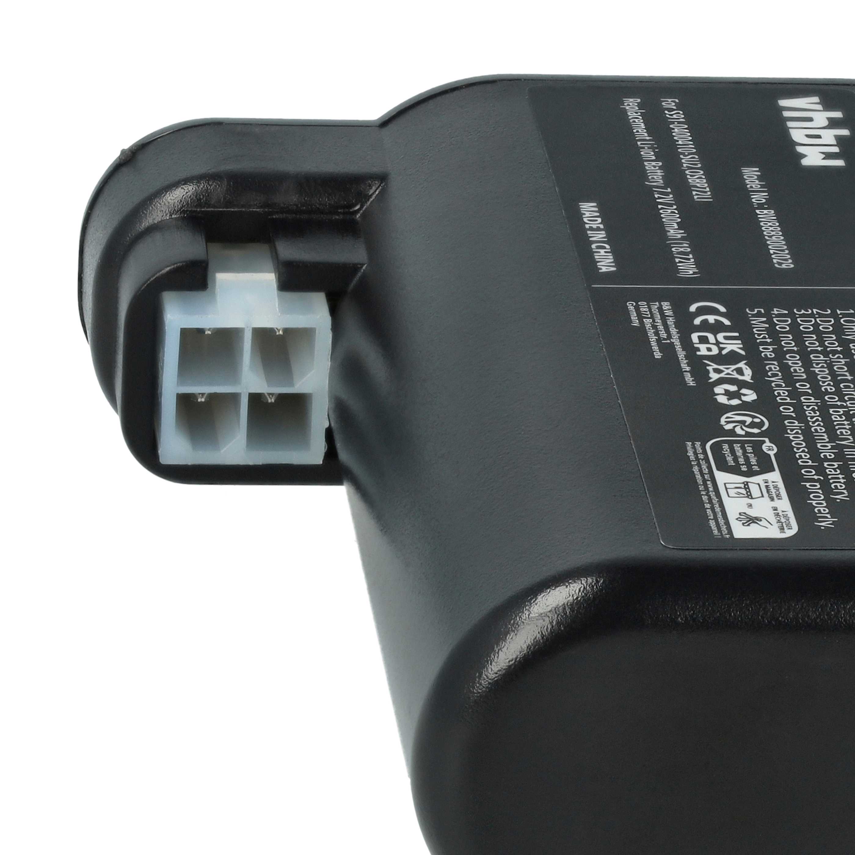 Battery Replacement for AEG S91-0400410-SU2, OSBP72LI for - 2600mAh, 7.2V, Li-Ion