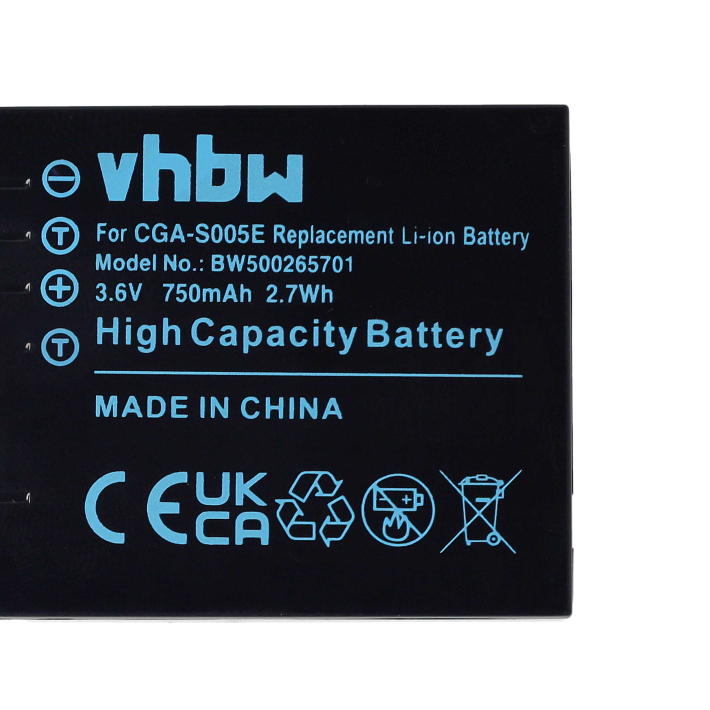 Batería reemplaza Ricoh DB-65, DB-60 para cámara - 750 mAh 3,6 V Li-Ion