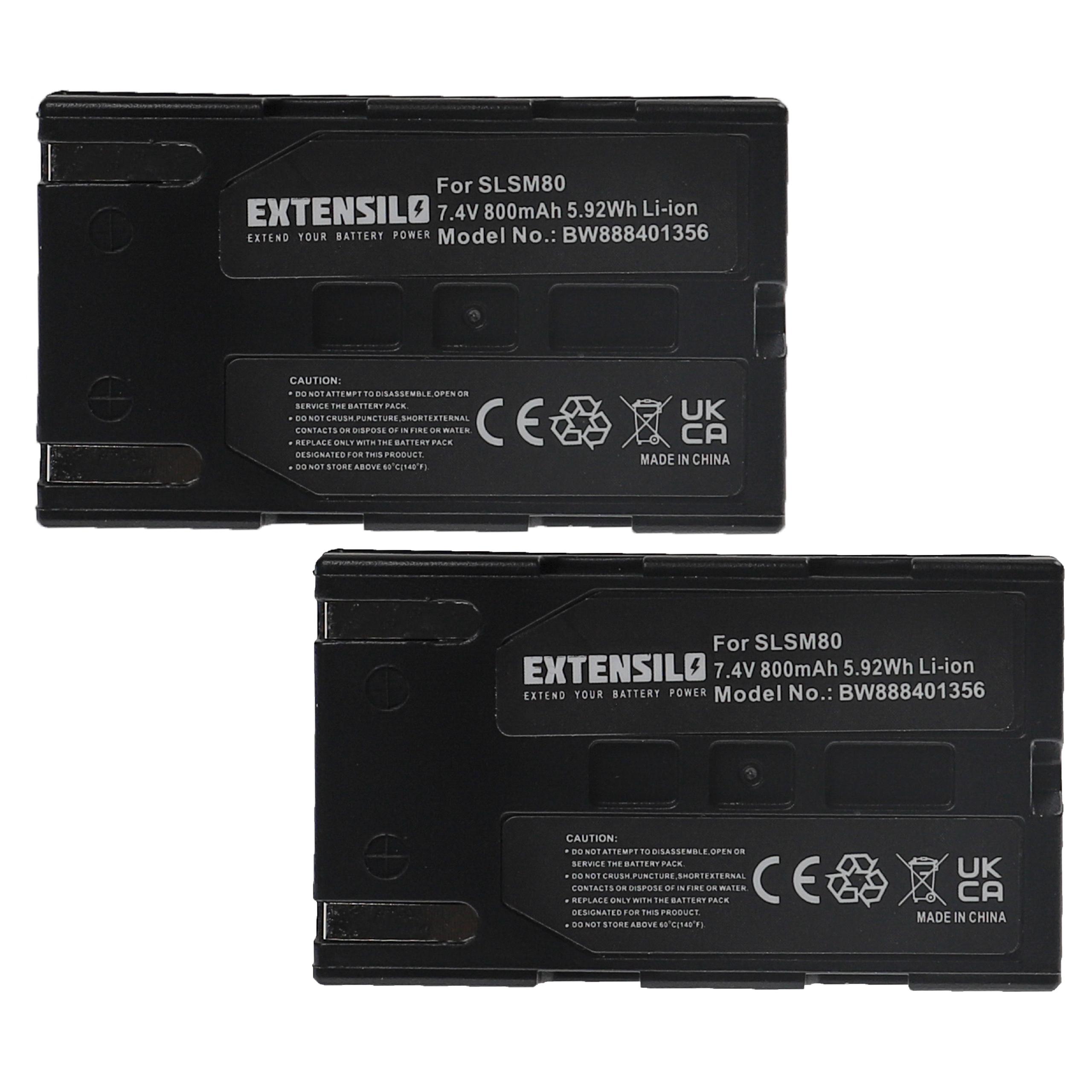 Videocamera 2x Battery replaces Samsung SB-LSM80, SB-LSM320, SB-LSM160 - 800 mAh 7.4 V Li-Ion