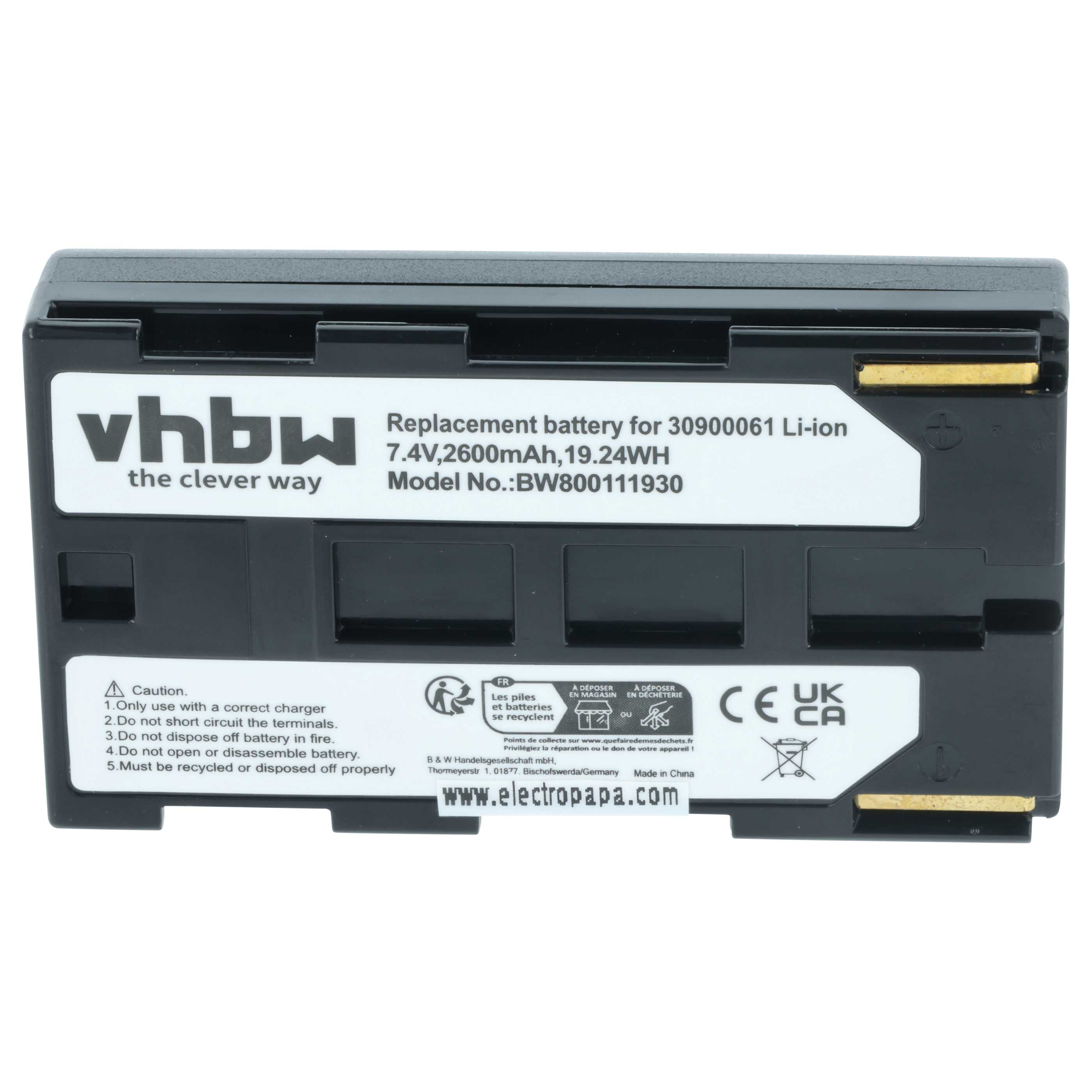 Battery replaces Canon BP-911, BP-914, BP-915, BP-924, BP-945, BP-927, BP-930, BP-941 - 2600mAh, 7.2V, Li-Ion