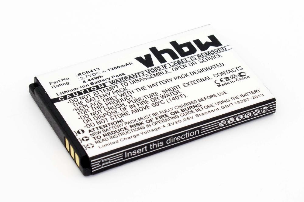 Batterie remplace Doro RCB01P01, RCB413, RCBNTC01 pour téléphone portable - 1200mAh, 3,7V, Li-ion