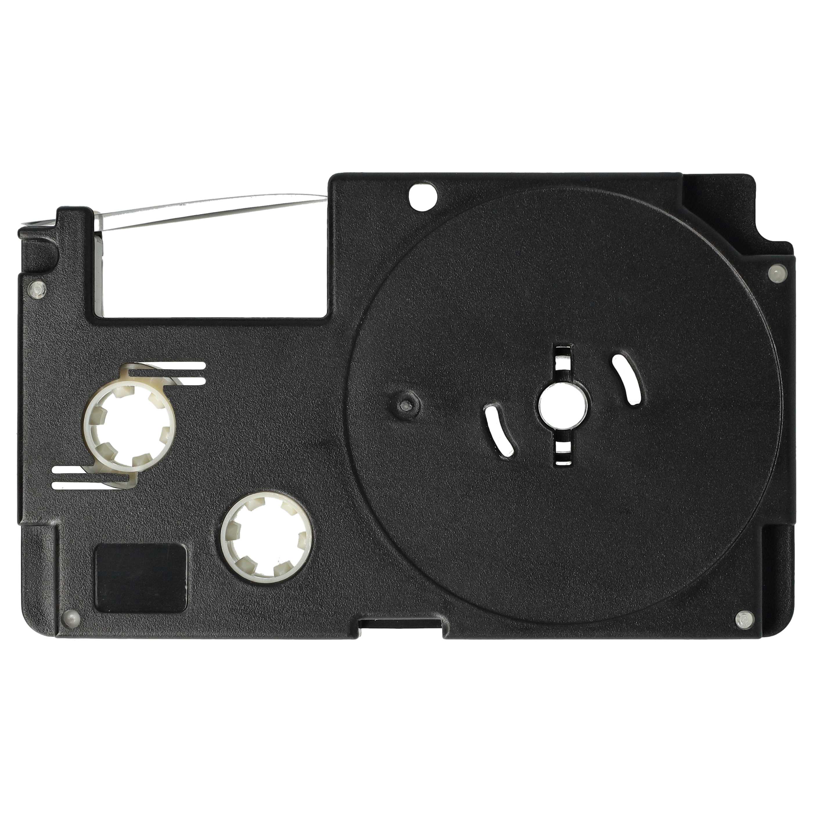 Label Tape replaces Casio XR-6SR1, XR-6SR - 6 mm Black to Silver