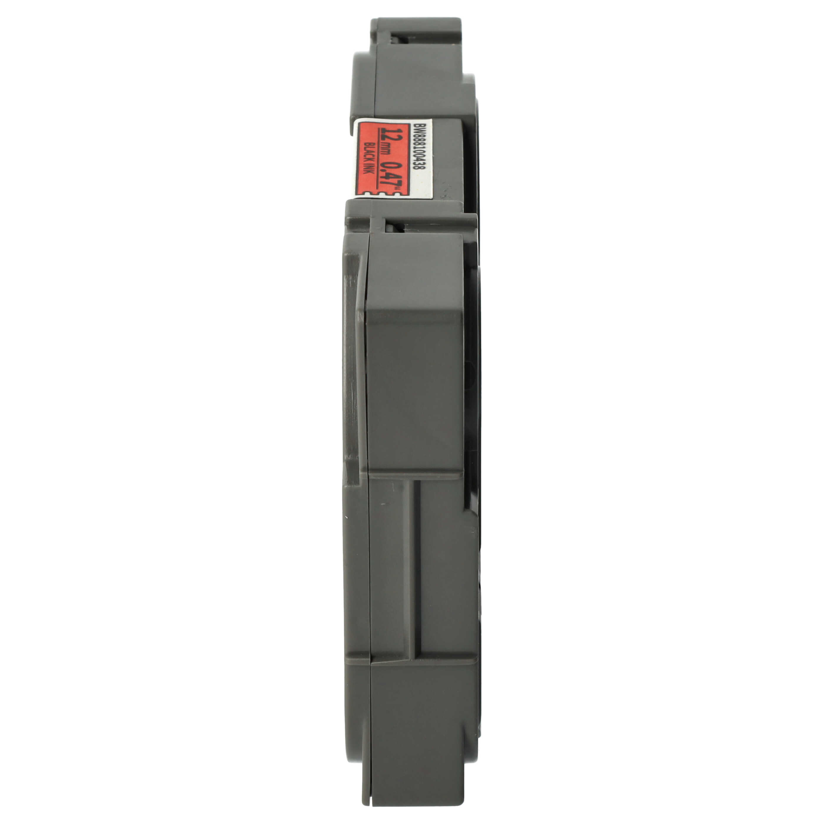 Cassette à ruban remplace Brother TZE-S431 - 12mm lettrage Noir ruban Rouge, extra fort