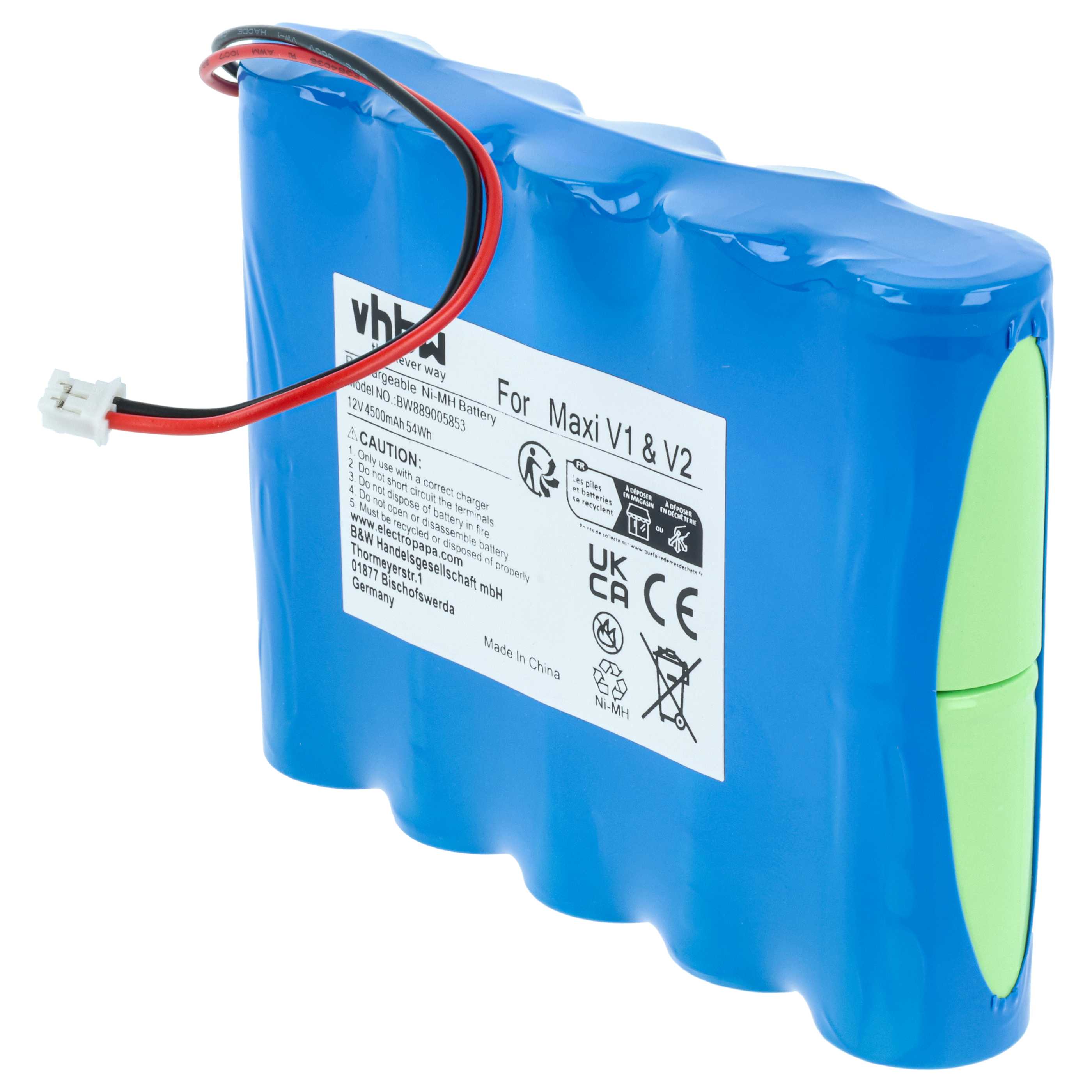 2x Batería para LED (4,5 Ah, 12 V, NiMH)