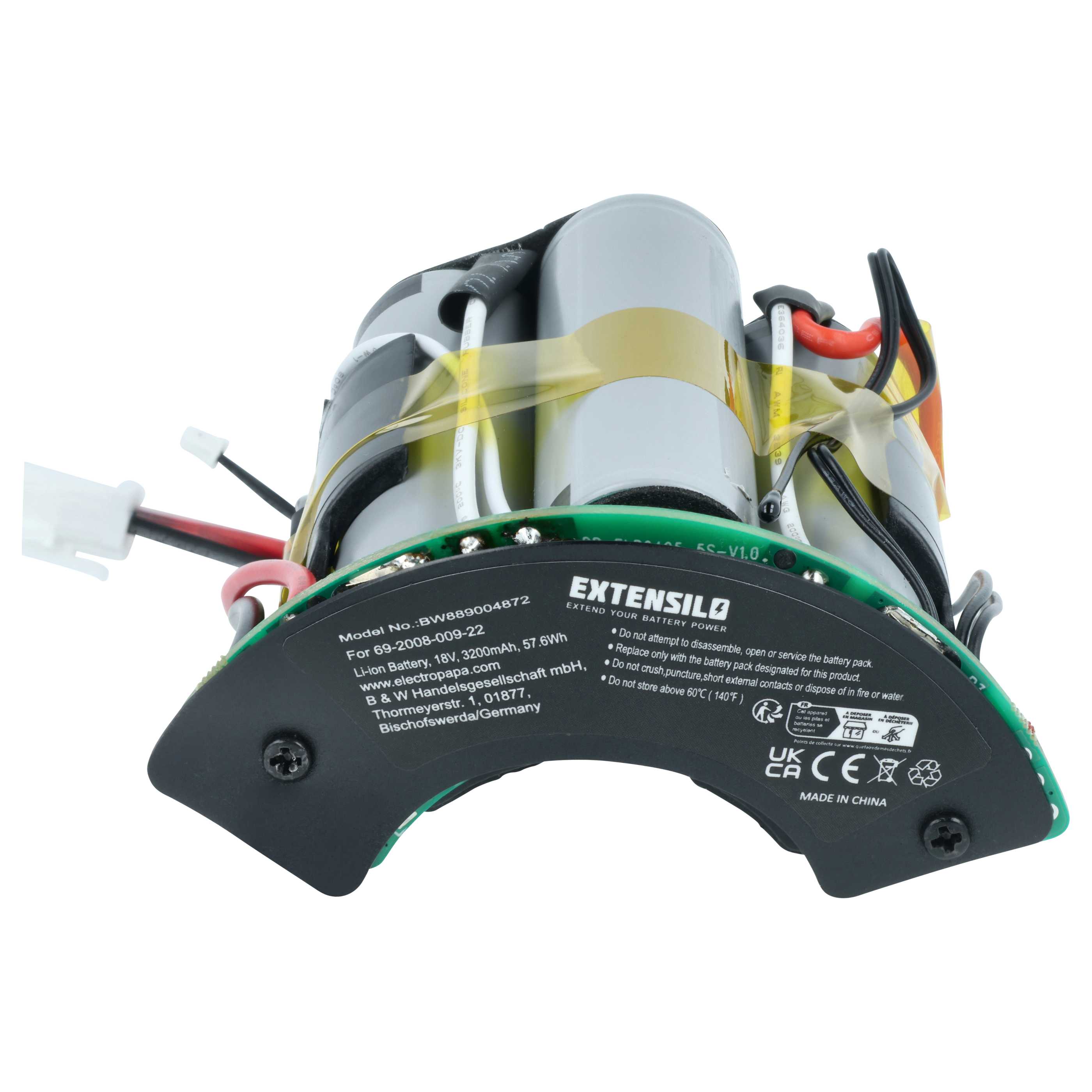Battery replaces Philips 300003446941, 69-2008-009-203, 69-2008-009-223 for Philips 3200mAh, 18V, Li-Ion