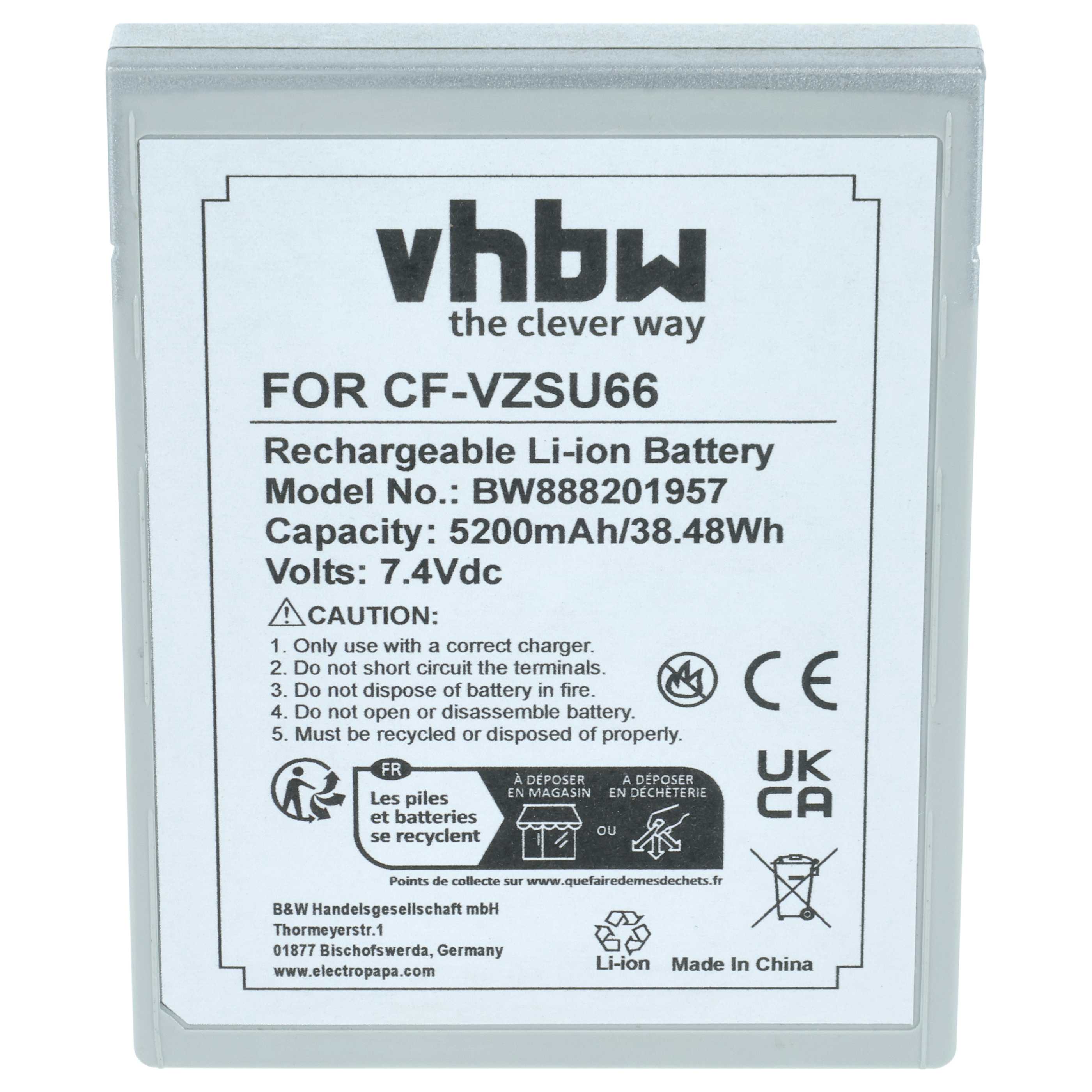 Akumulator do laptopa zamiennik Panasonic CF-VZSU66U - 5200 mAh 7,4 V Li-Ion, czarny
