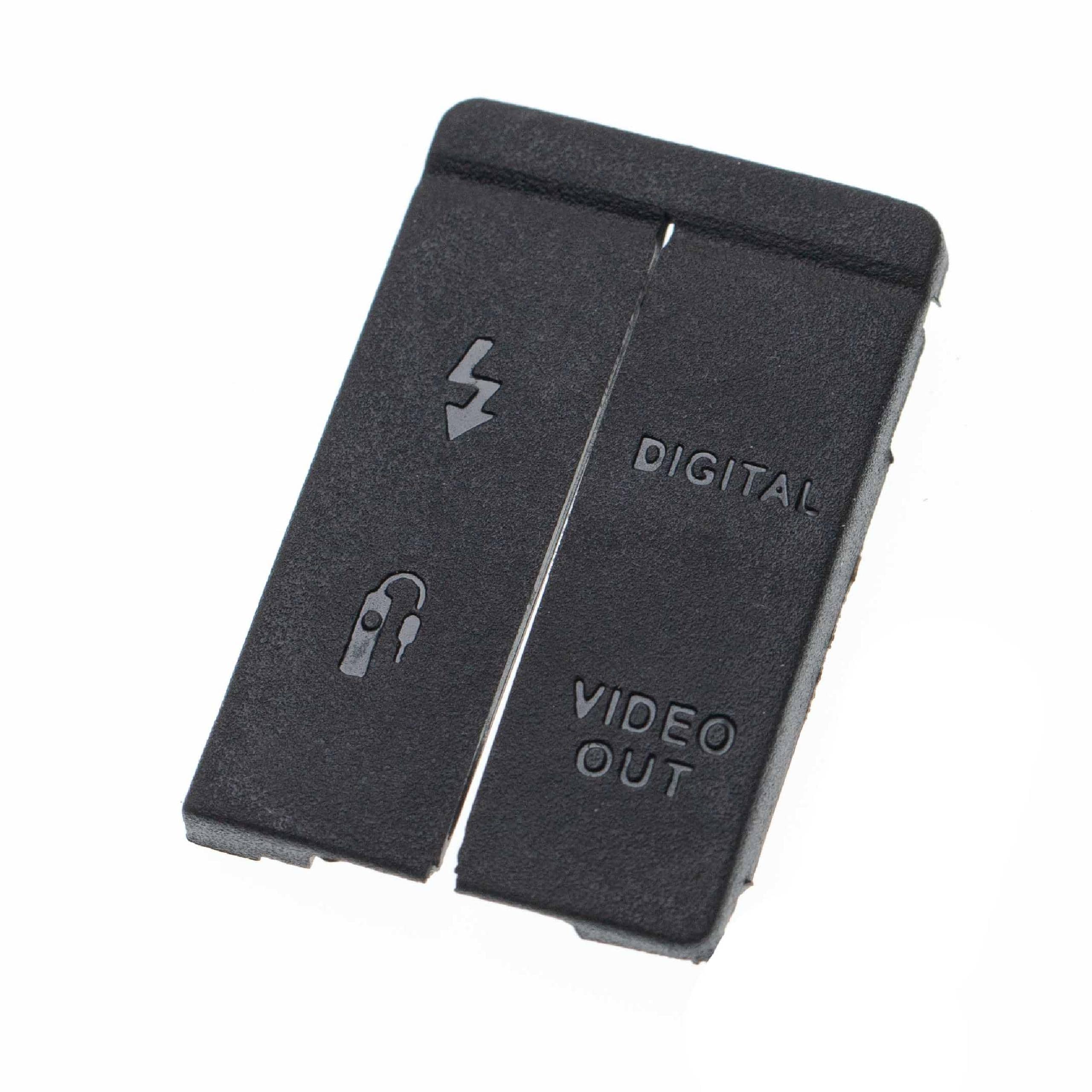 Cache-connecteurs pour appareil photo DSLR Canon EOS 5D, borne PC, sortie AV OUT et digital - noir