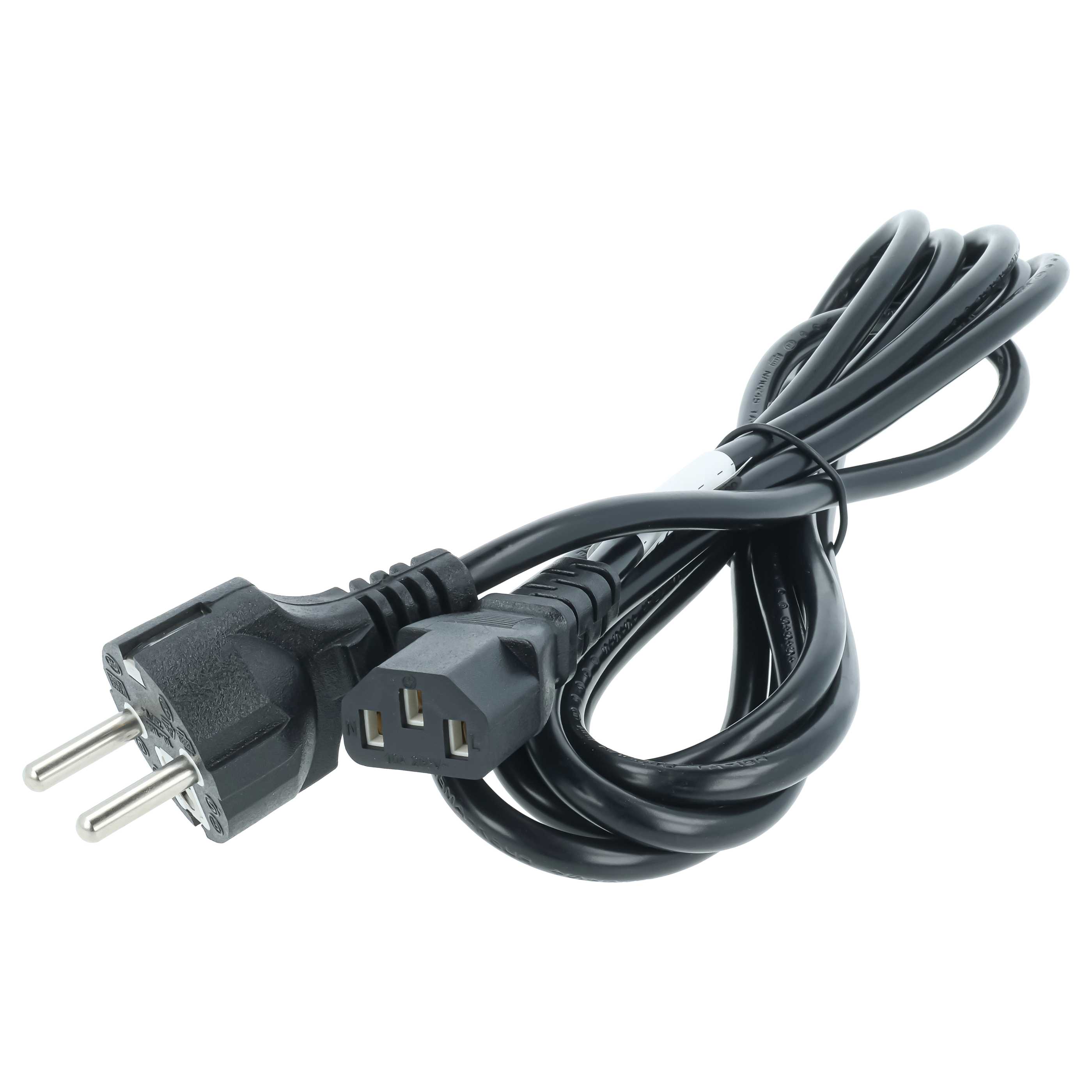 C13 Power Cable Euro Plug suitable for Devices e.g. PC Monitor Computer - 3 m