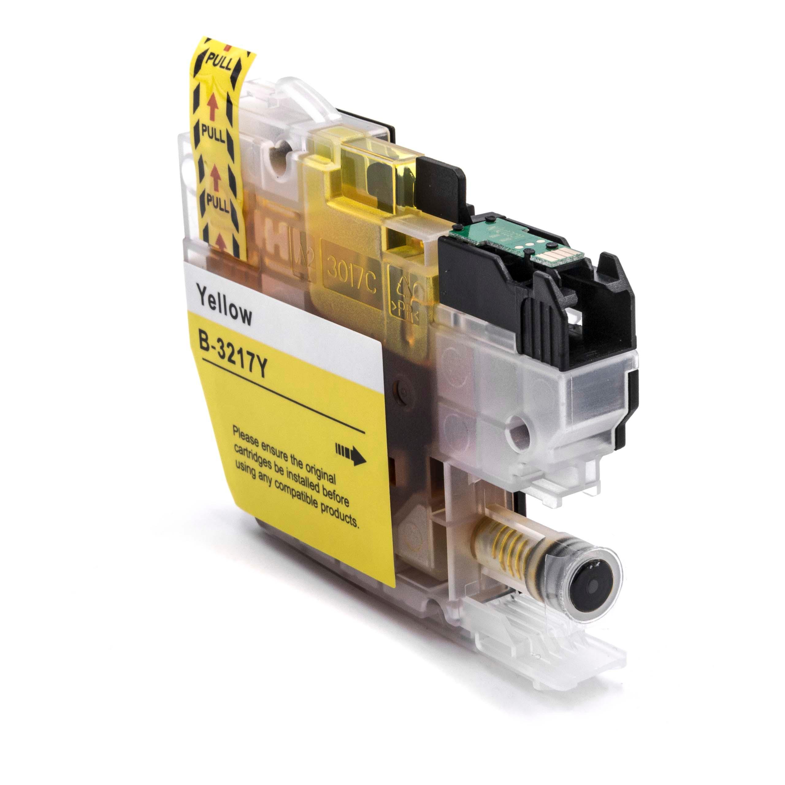 Ink Cartridge as Exchange for Brother LC3217Y, LC-3217Y for Brother Printer - Yellow 12 ml + Chip