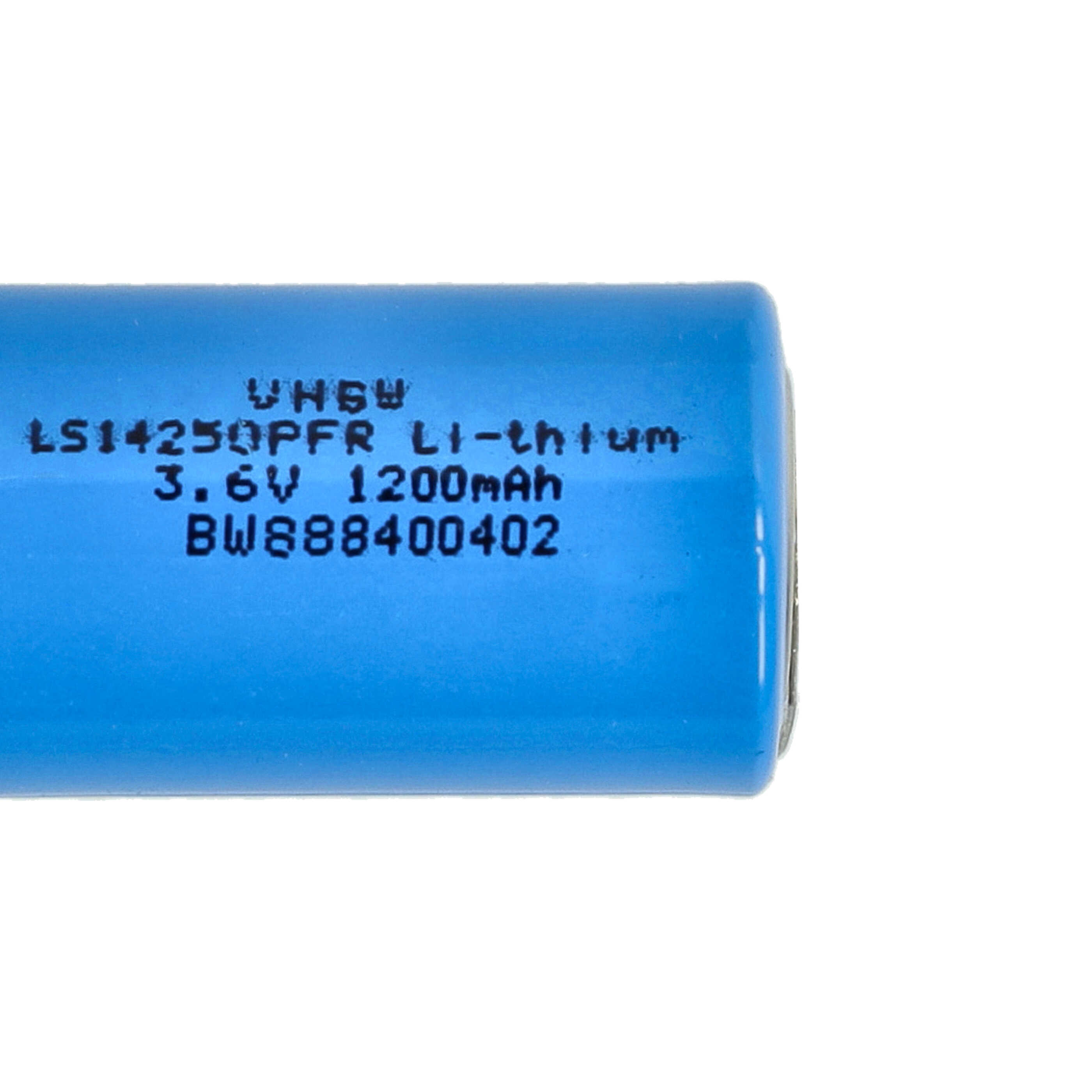 LS14250 Batterie als Ersatz für 1/2 AA LS14250PFR - 1200mAh 3,6V Li-SOCl2, mit Lötanschlüssen