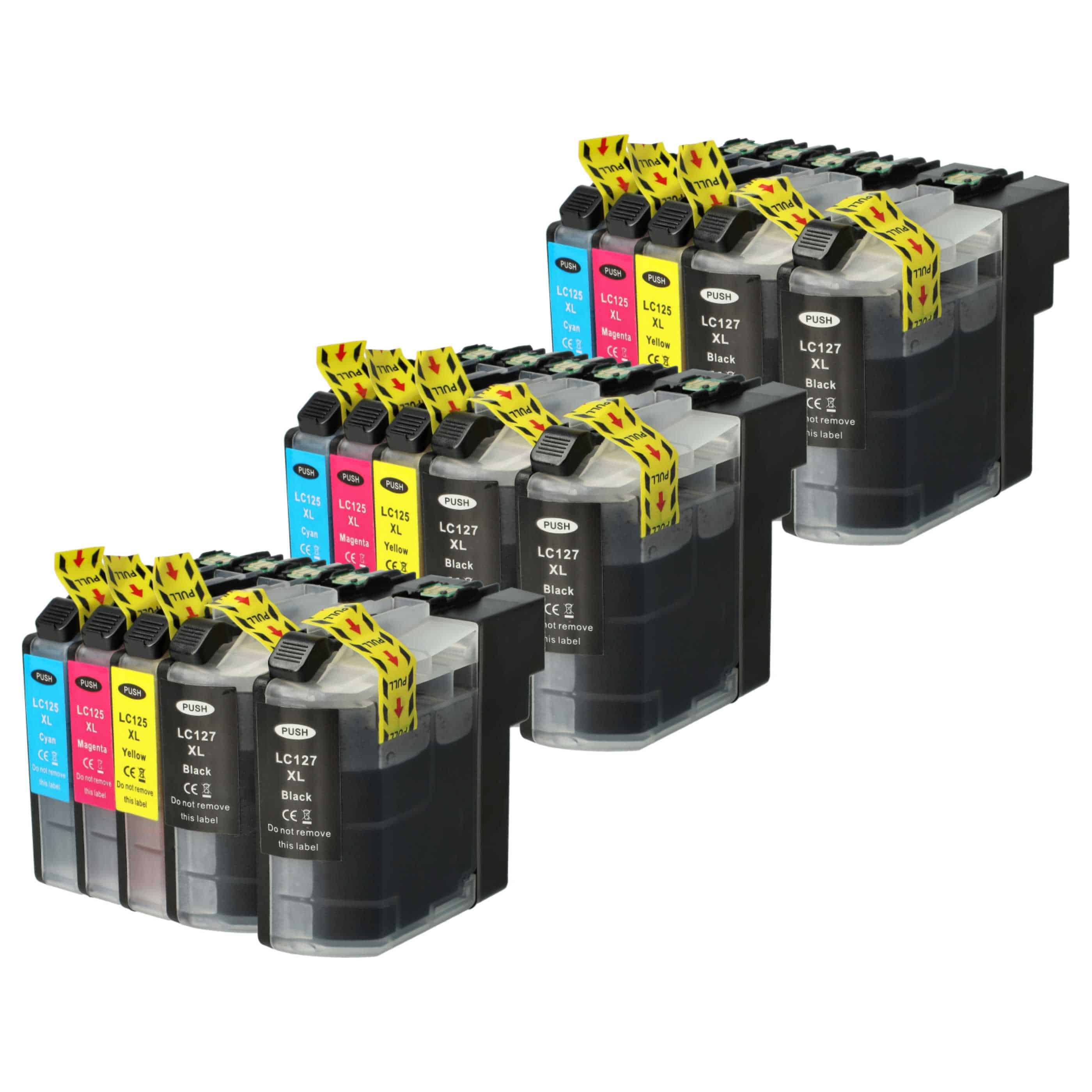 15x Ink Cartridges replaces Brother LC125C, LC125, LC127, LC125M, LC127BK, LC125Y 4110DW Printer - B/C/M/Y