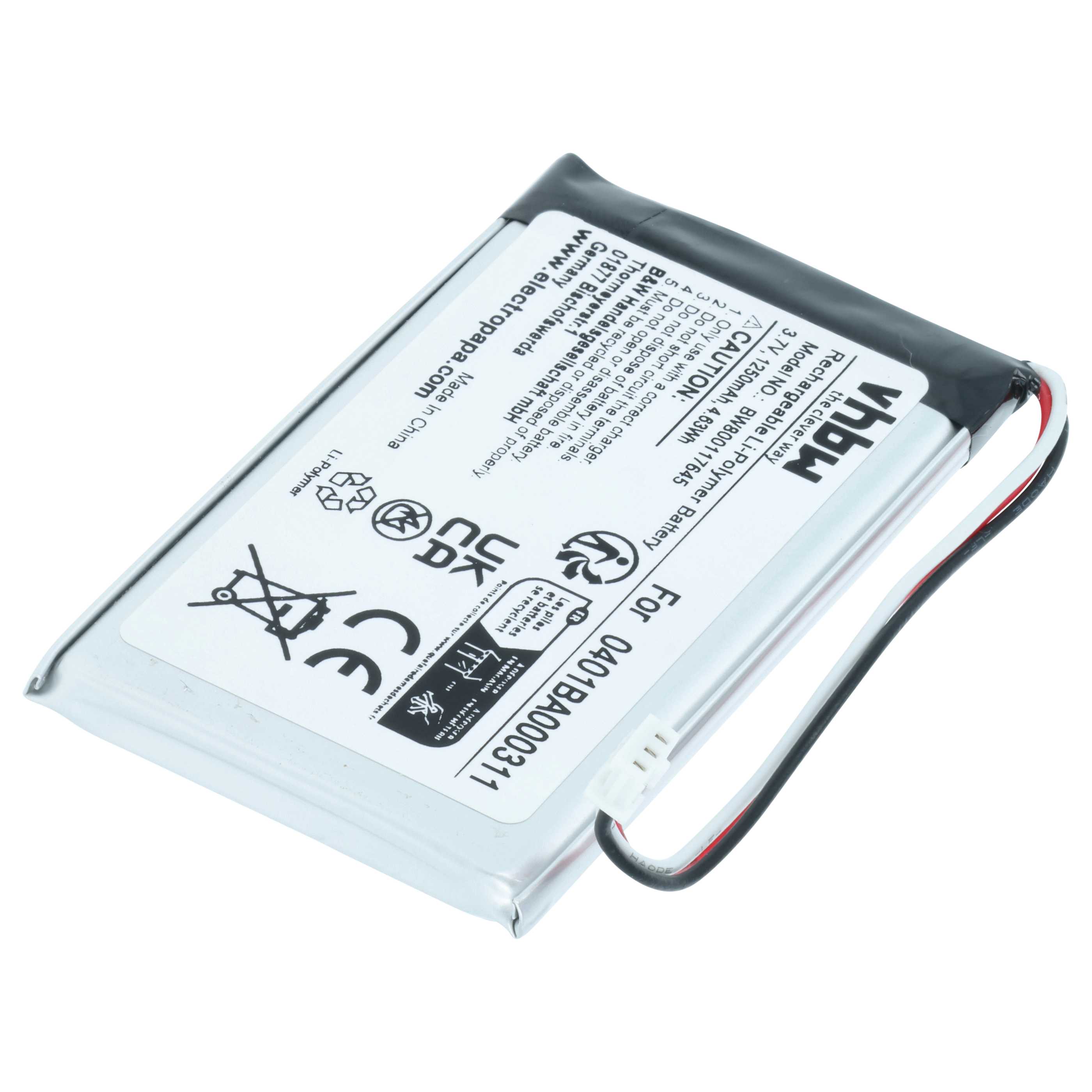 Batteria per telecomando remote controller sostituisce Elca 0401BA000311 - 1250mAh 3,7V Li-Poly