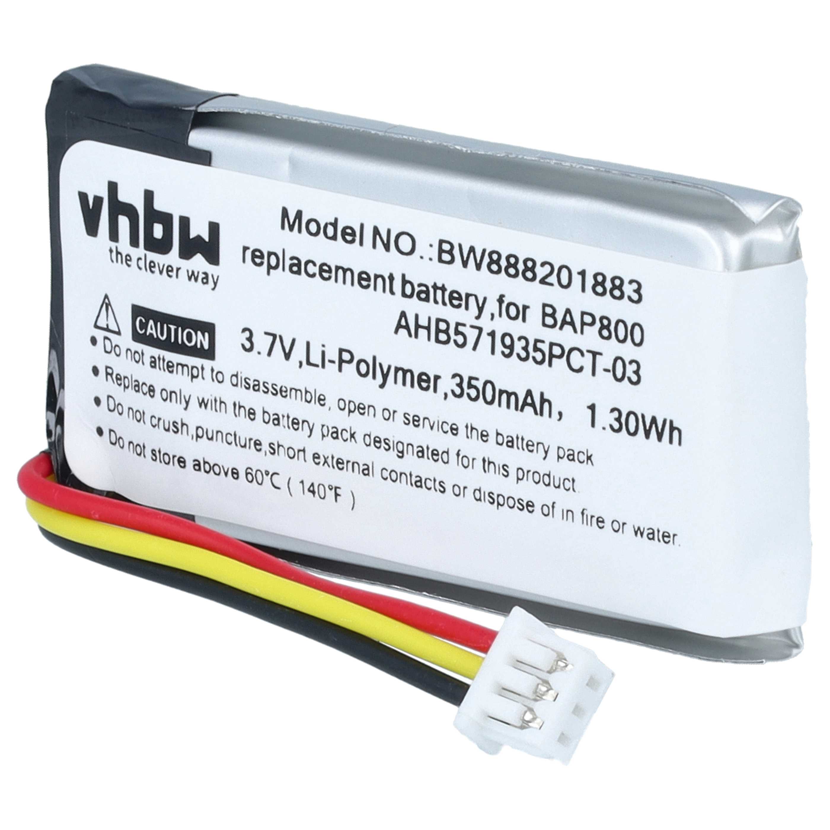 Stereo Amp Battery replaces Sennheiser AHB571935PCT-03, BAP 800, 586477, 573695 - 350 mAh 3.7 V Li-polymer