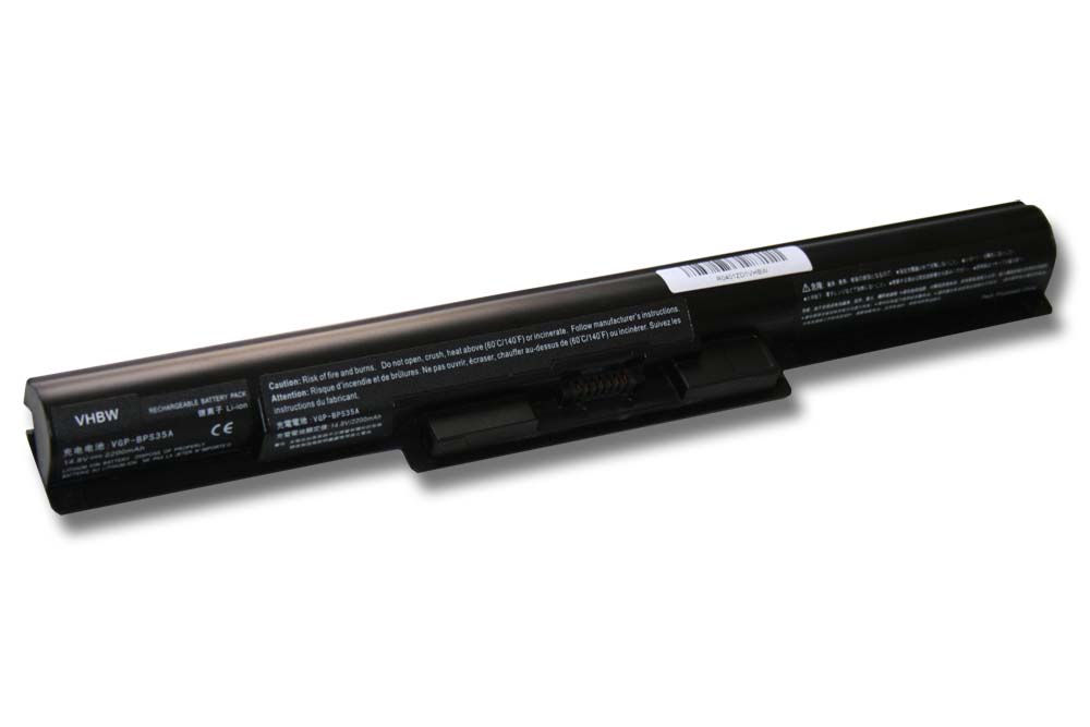 Batterie remplace Sony VGP-BPS35A, VGP-BPS35 pour ordinateur portable - 2200mAh 14,8V Li-ion, noir