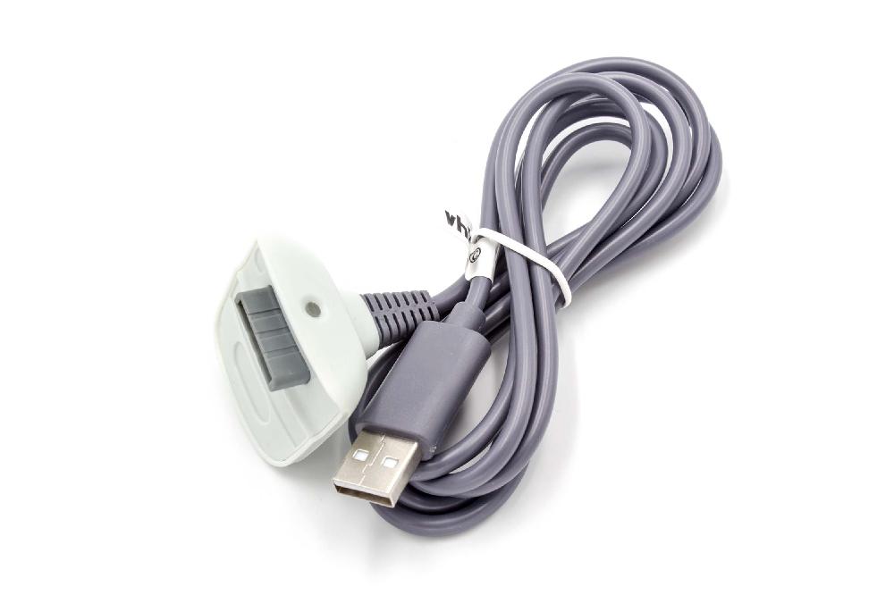 Cable de carga USB del mando para videoconsolas Microsoft Xbox 360 - Cable, 1,4 m, gris