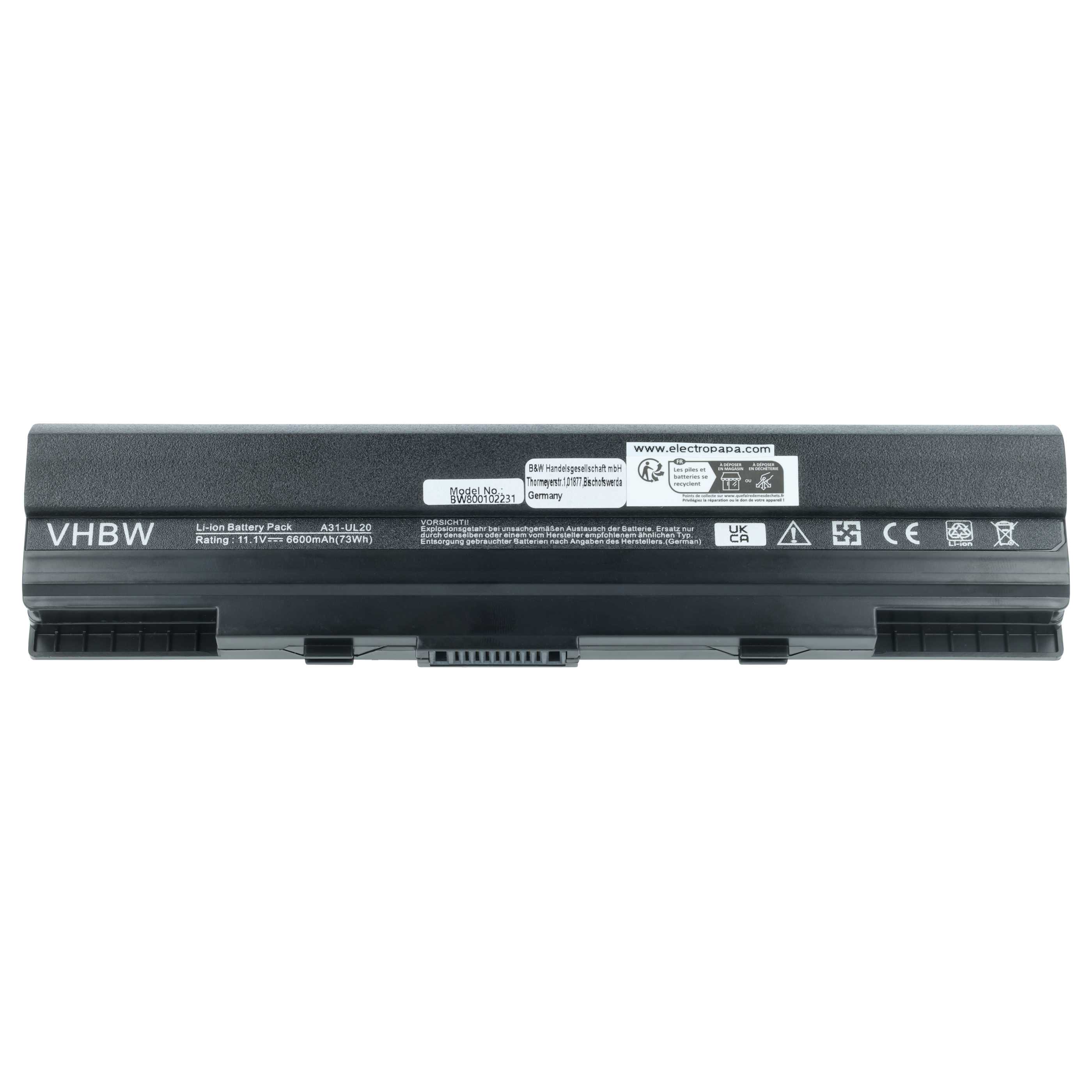 Akumulator do laptopa zamiennik Asus 07GO16EE1875M-00A20-949-114F - 6600 mAh 11,1 V Li-Ion, czarny