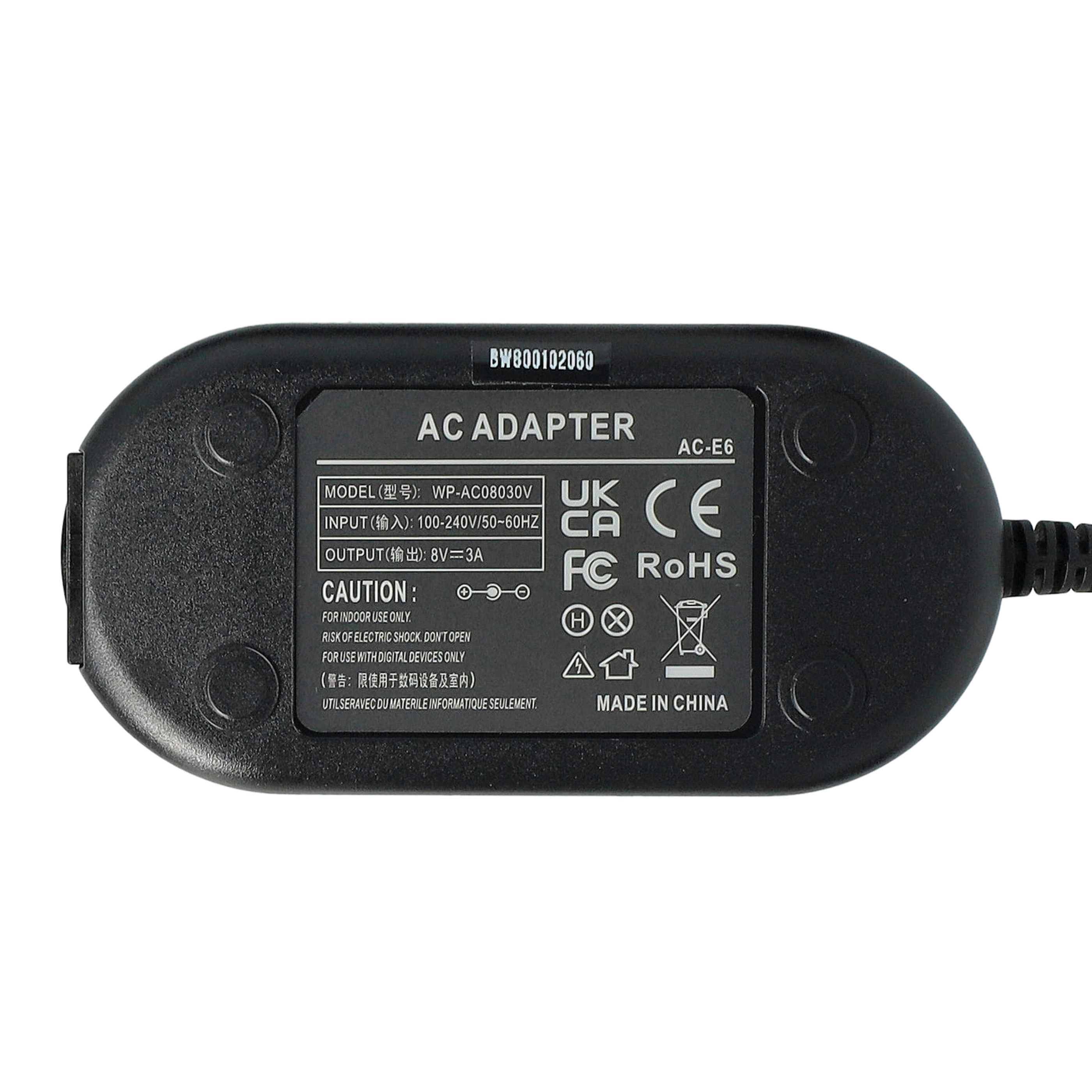 Power Supply replaces ACK-E6 for Blackmagic Camera + DC Coupler as Canon - 2 m, 8.1 V 2.0 A