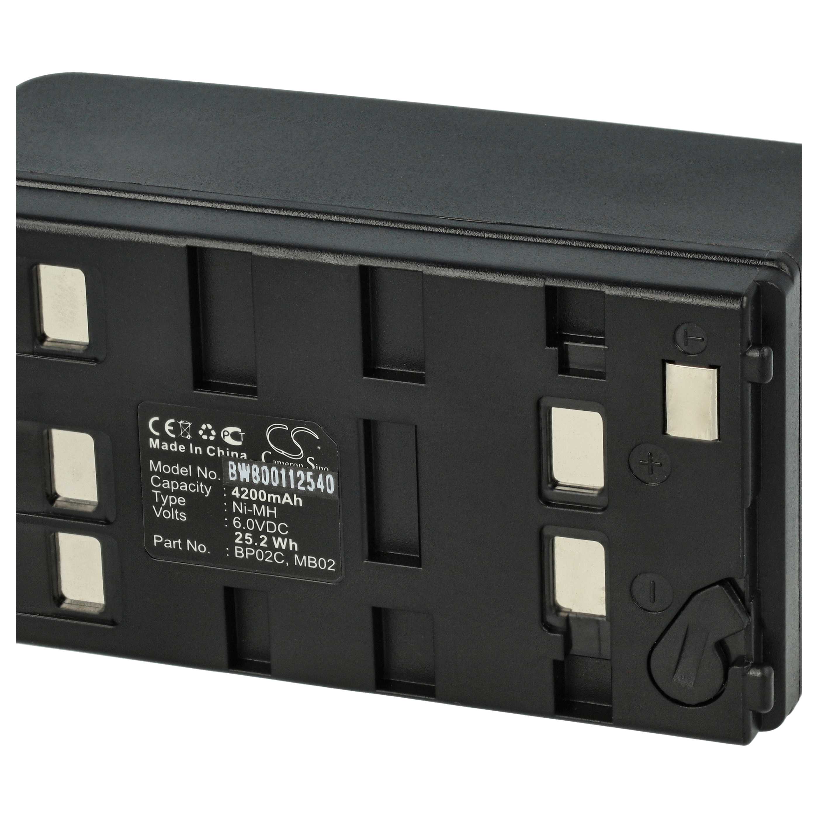 Messtechnik-Akku als Ersatz für Pentax BP02C, MB02 für Pentax - 4200mAh 6V NiMH