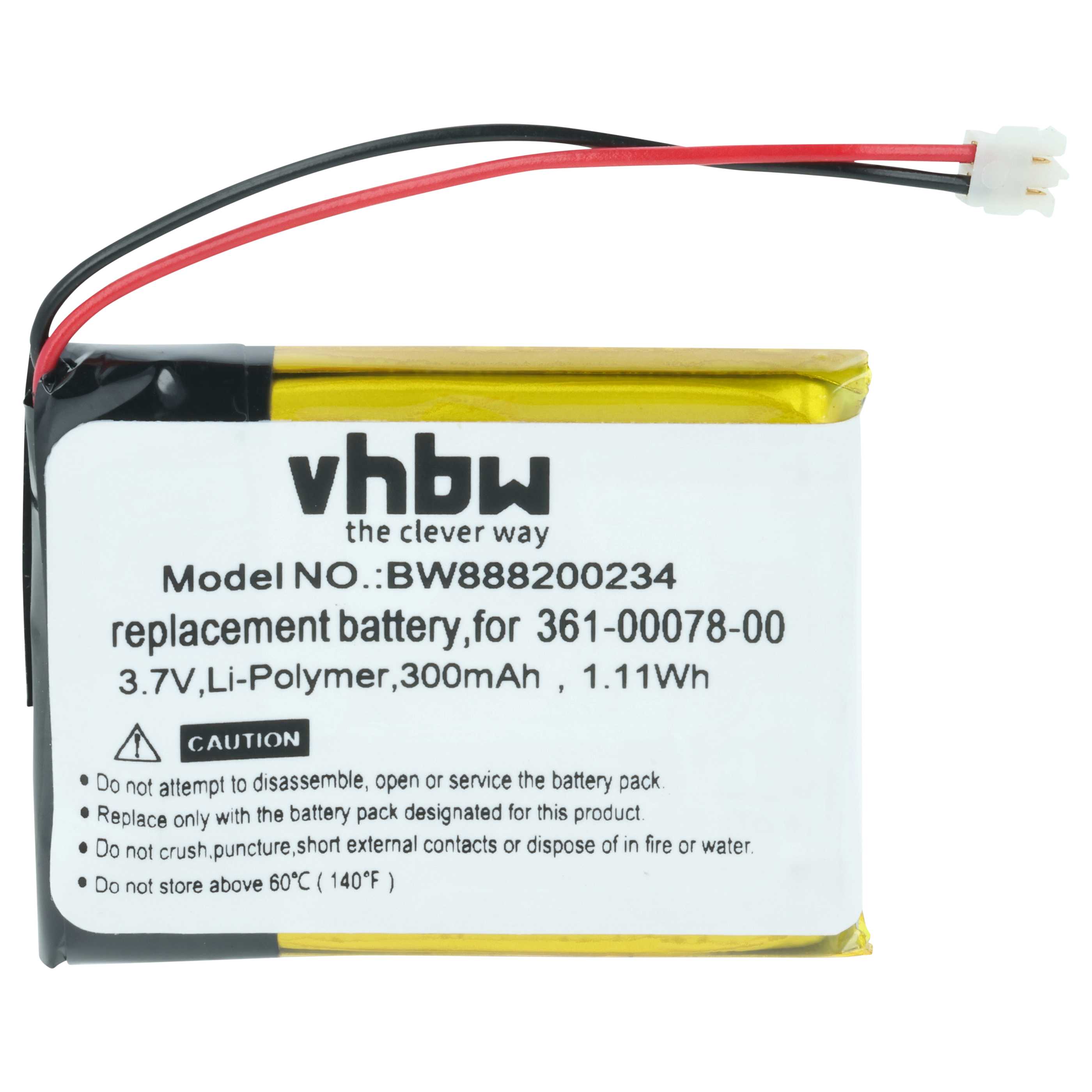 Smartwatch Battery replaces Garmin 361-00078-00 - 300 mAh 3.7 V Li-polymer