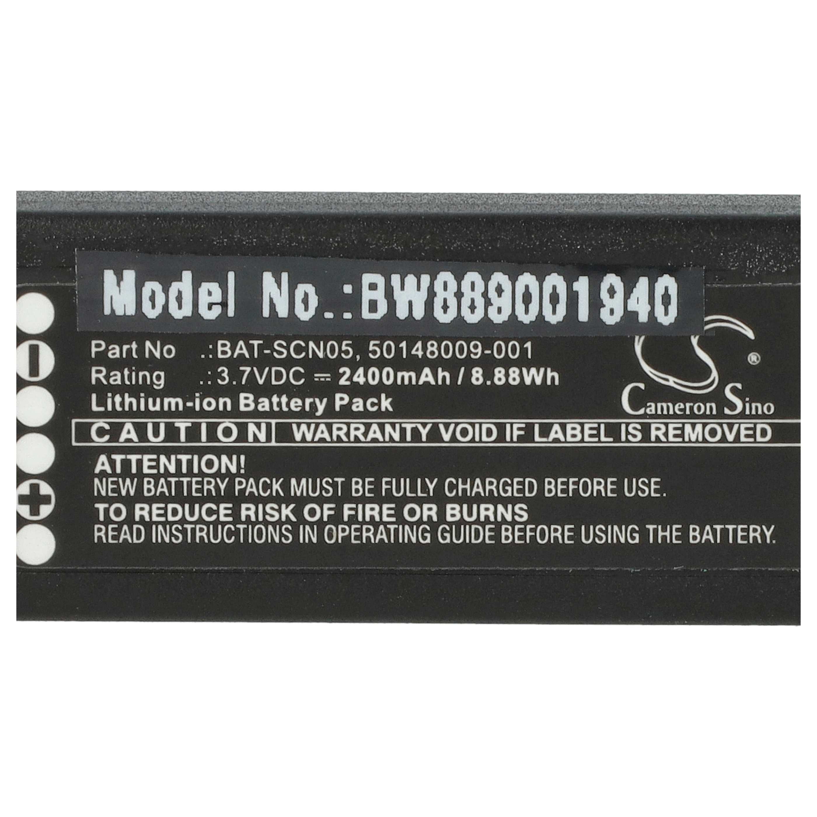 2x Battery replaces Honeywell 50148009-001, BAT-SCN05 for Honeywell Barcode Scanner POS - 2400 mAh 3.7 V