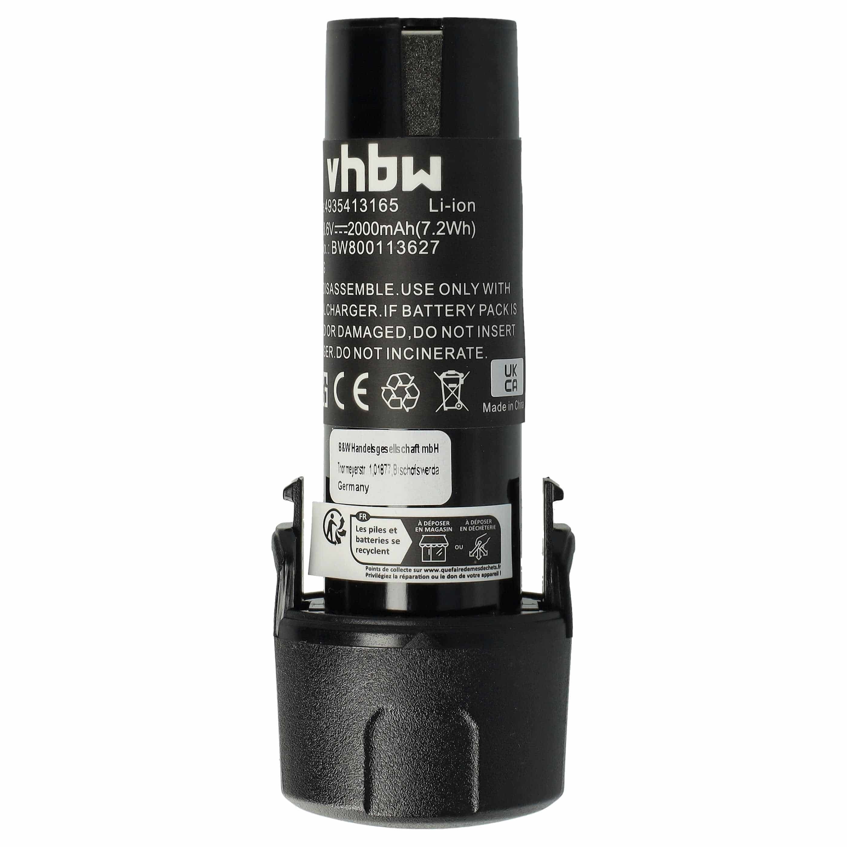 Batterie remplace AEG 4935413165, 4932352969 outil électrique AEG - 2Ah 3,6V Li-ion