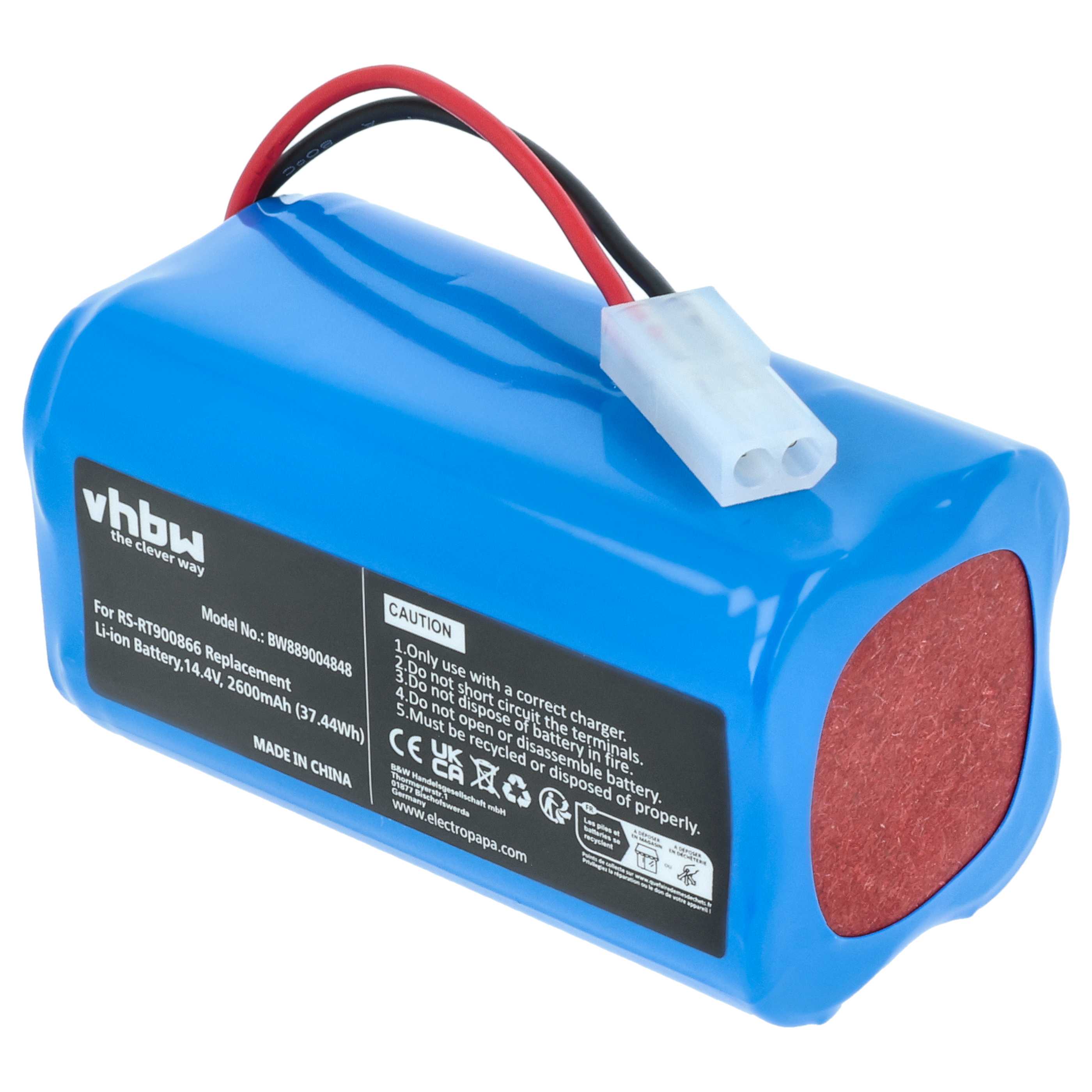 Battery replaces Rowenta RS-RT900866 for Rowenta 2600mAh, 14.4V, Li-Ion
