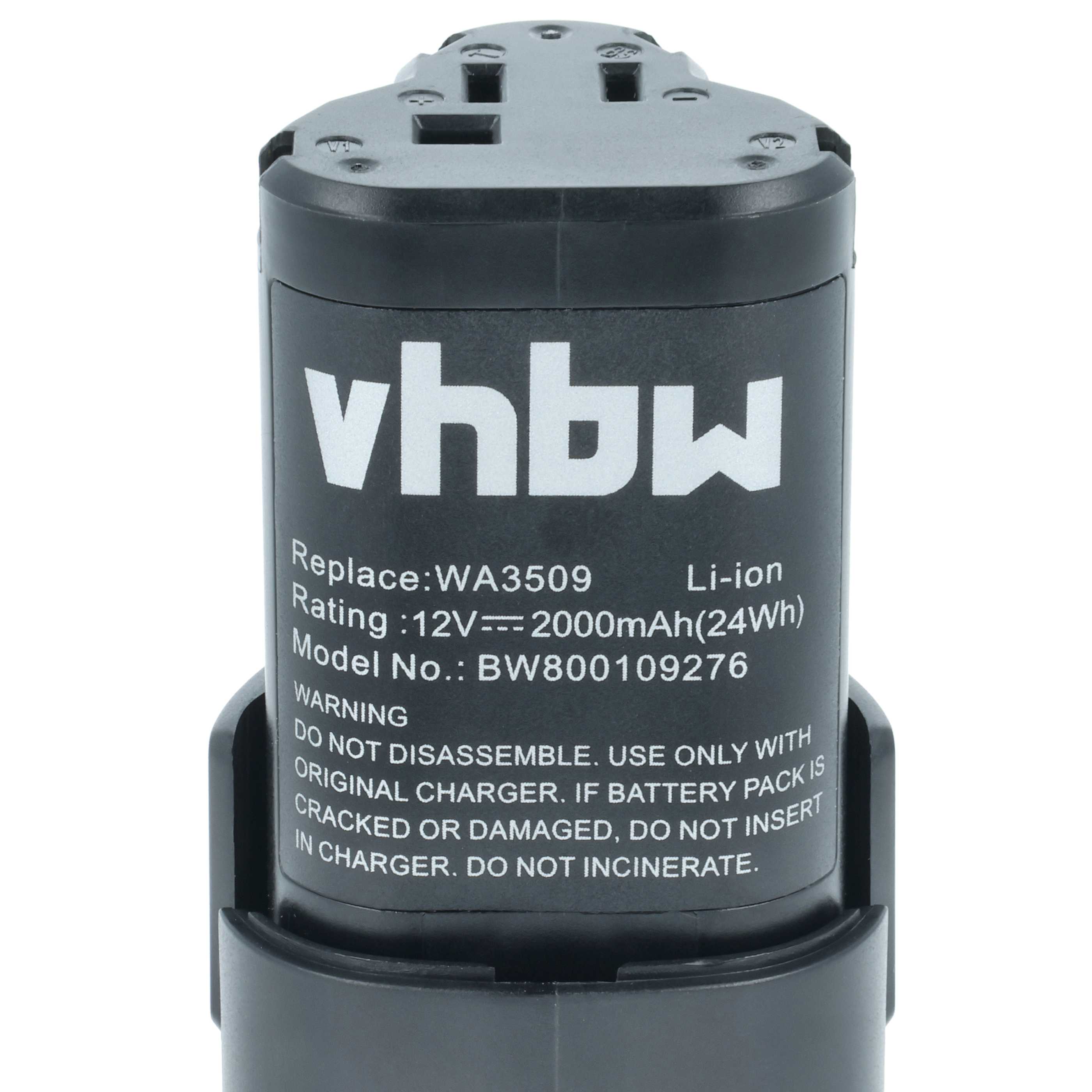 2x Battery replaces Rockwell RW9300 for Electric Power Tool - 2000 mAh, 12 V, Li-Ion