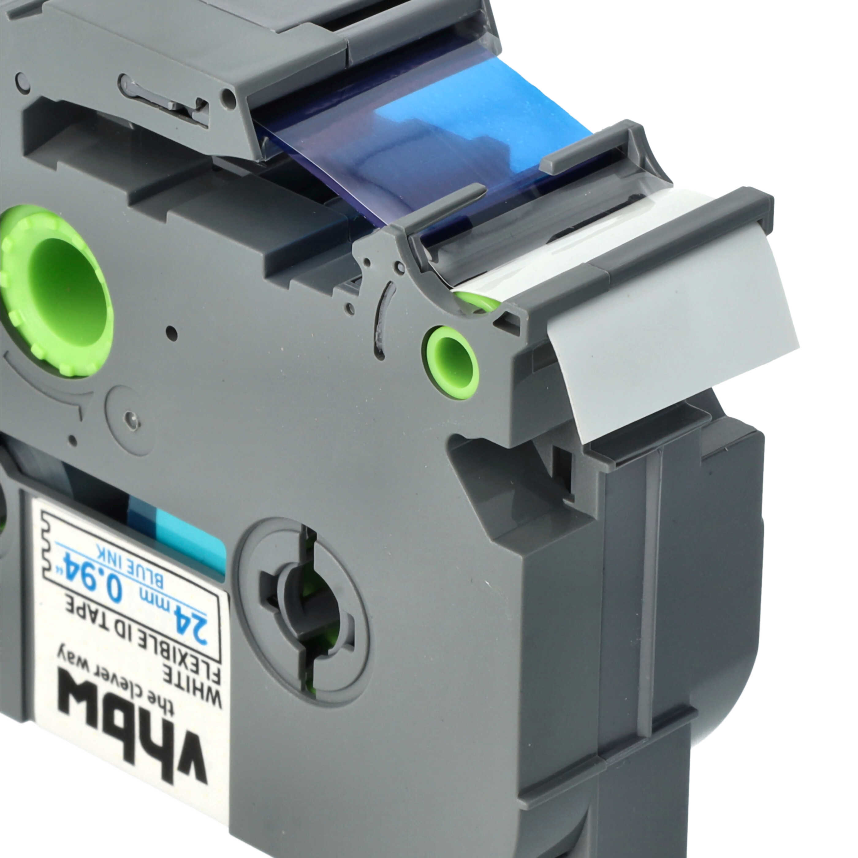 Label Tape replaces Brother TZE-FX253 - 24 mm Blue to White, Flexible