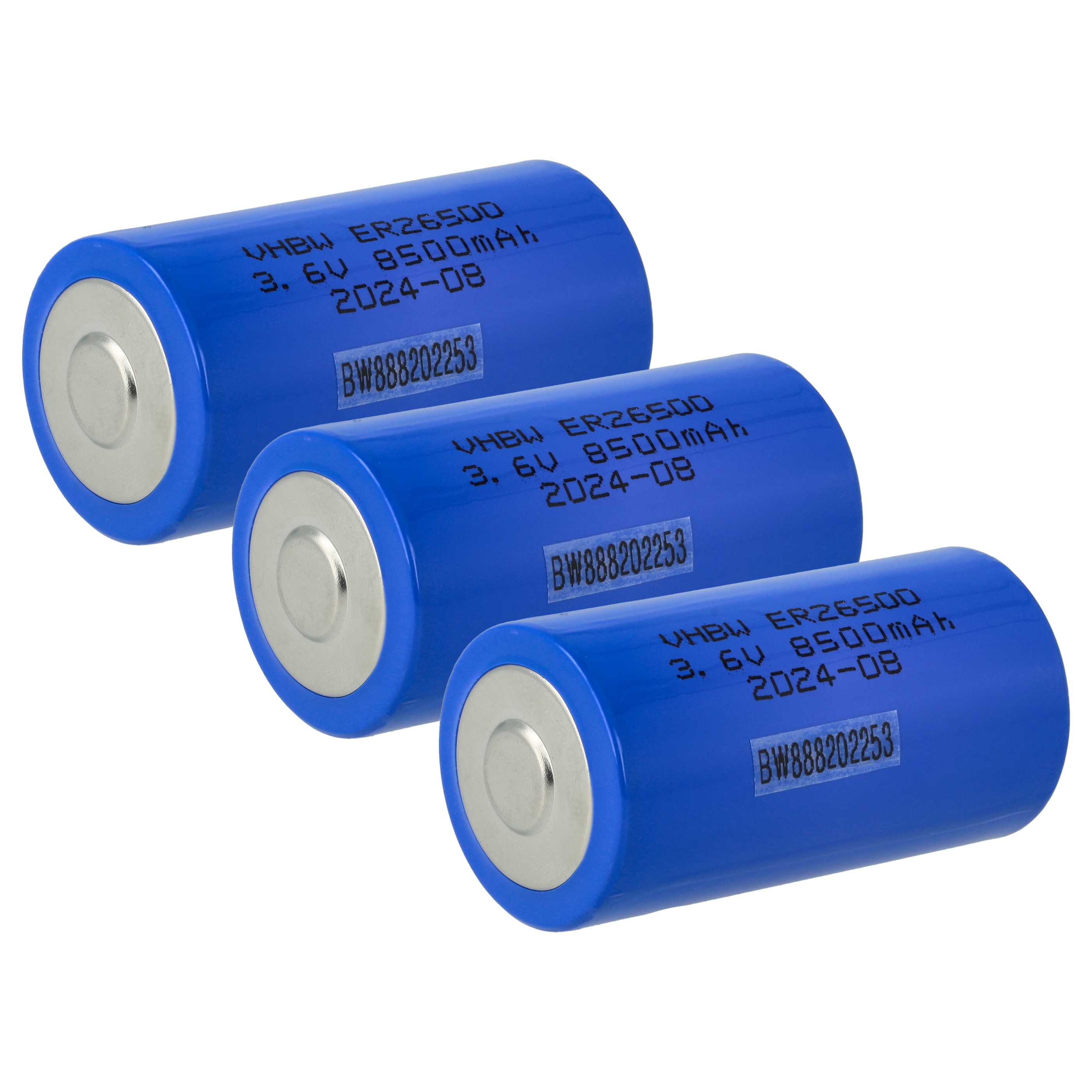 3x Bateria ER26500 (Size C) - 8500 mAh 3,6 V Li-SOCl2