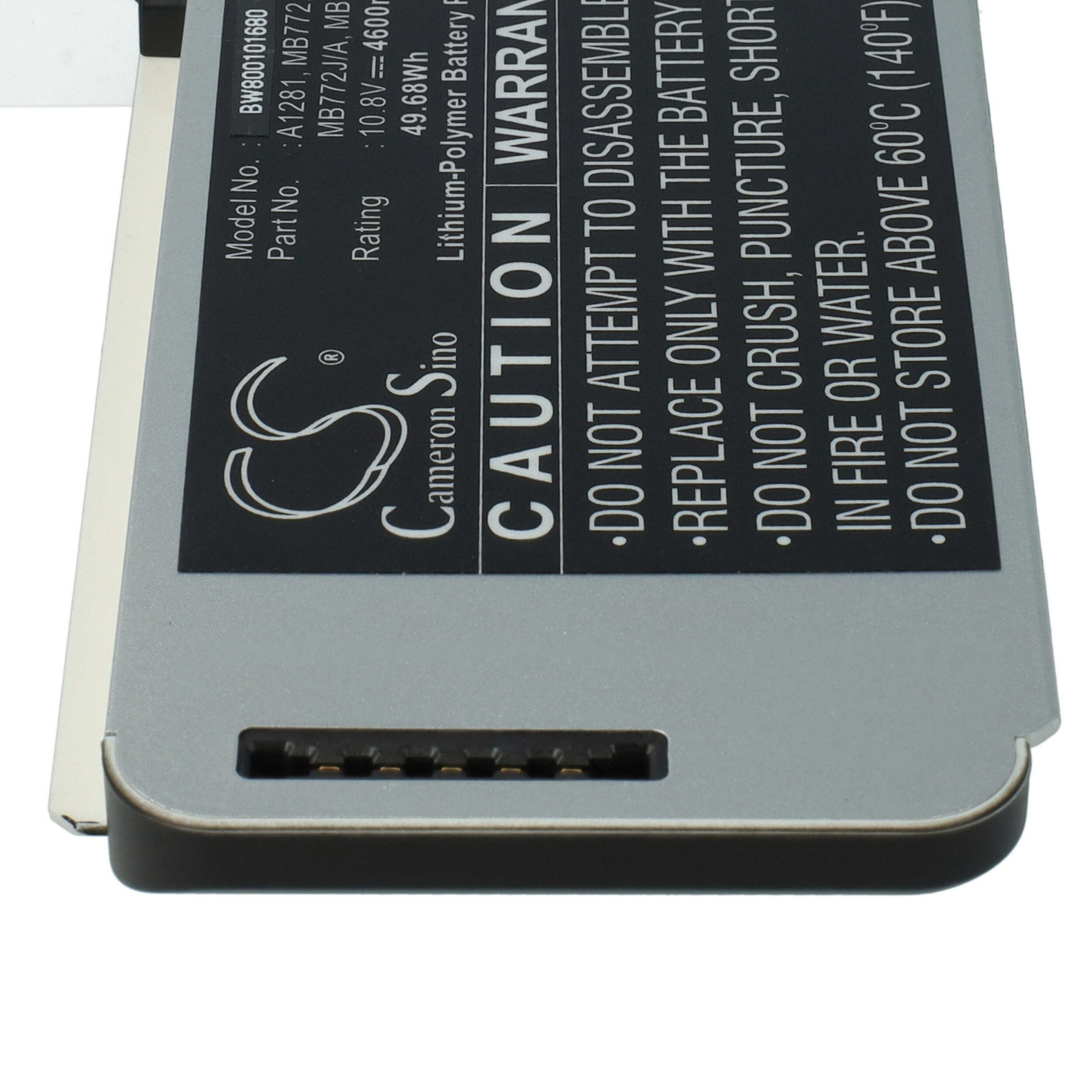 Batería reemplaza Apple MB772*/A, MB772, A1286, A1281 para notebook Apple - 4400 mAh 10,8 V Li-Ion plata