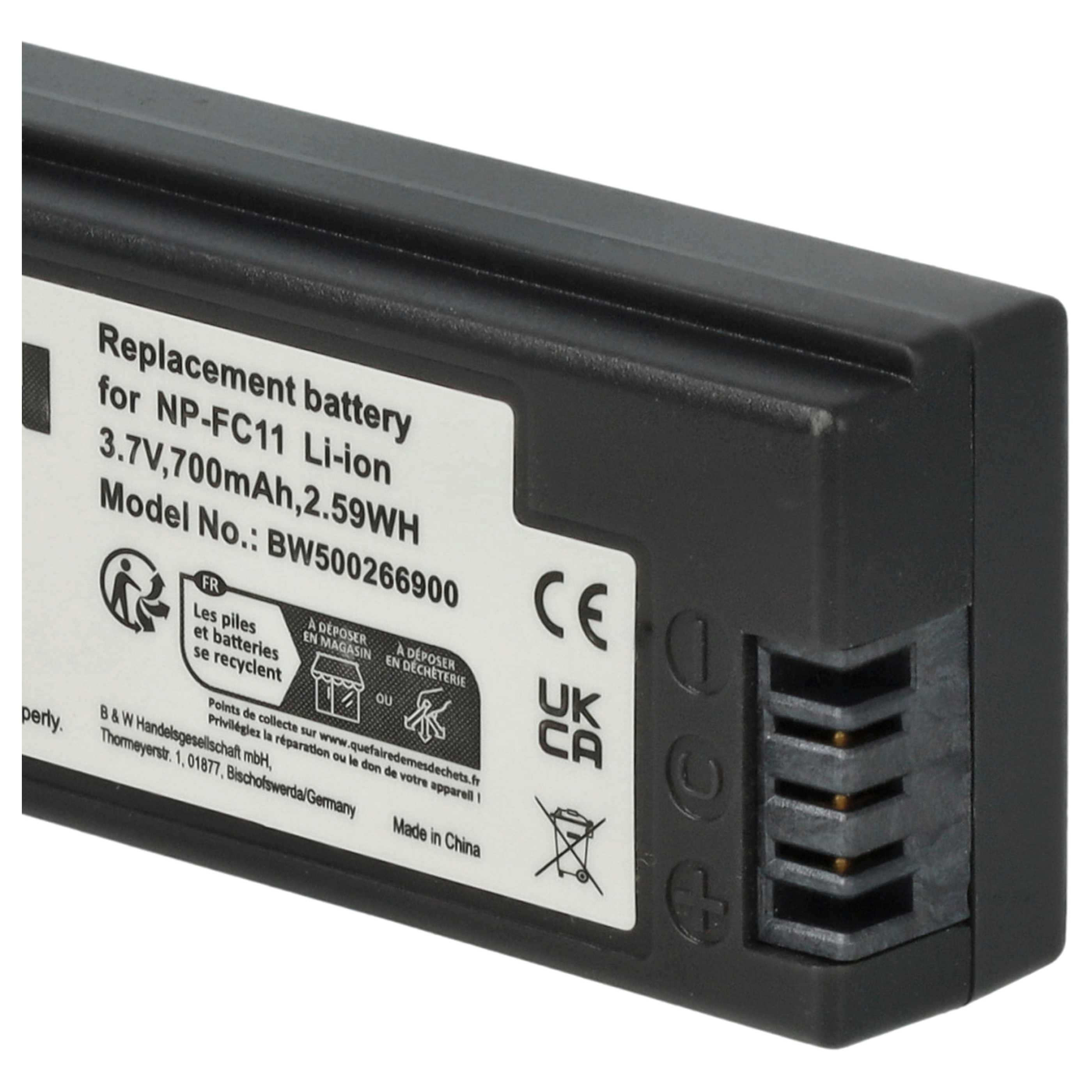 2x Batteria sostituisce Sony NP-FC10, NP-FC11 per fotocamera - 700mAh 3,6V Li-Ion