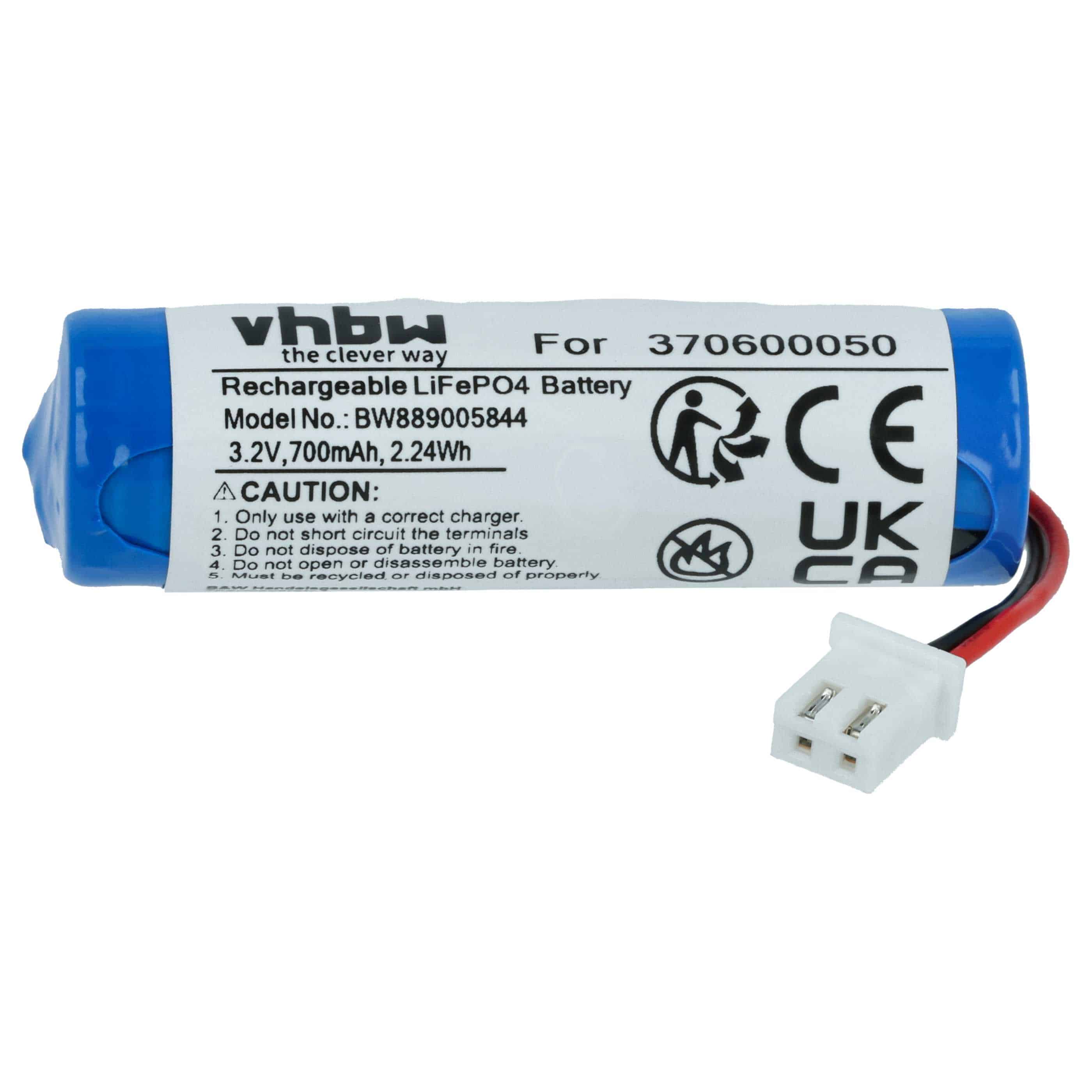 Batterie (2 pcs.) remplace Carrera 370600050 modèle radio-télécommandé - 700mAh 3,2V LiFePO4, JST ZH