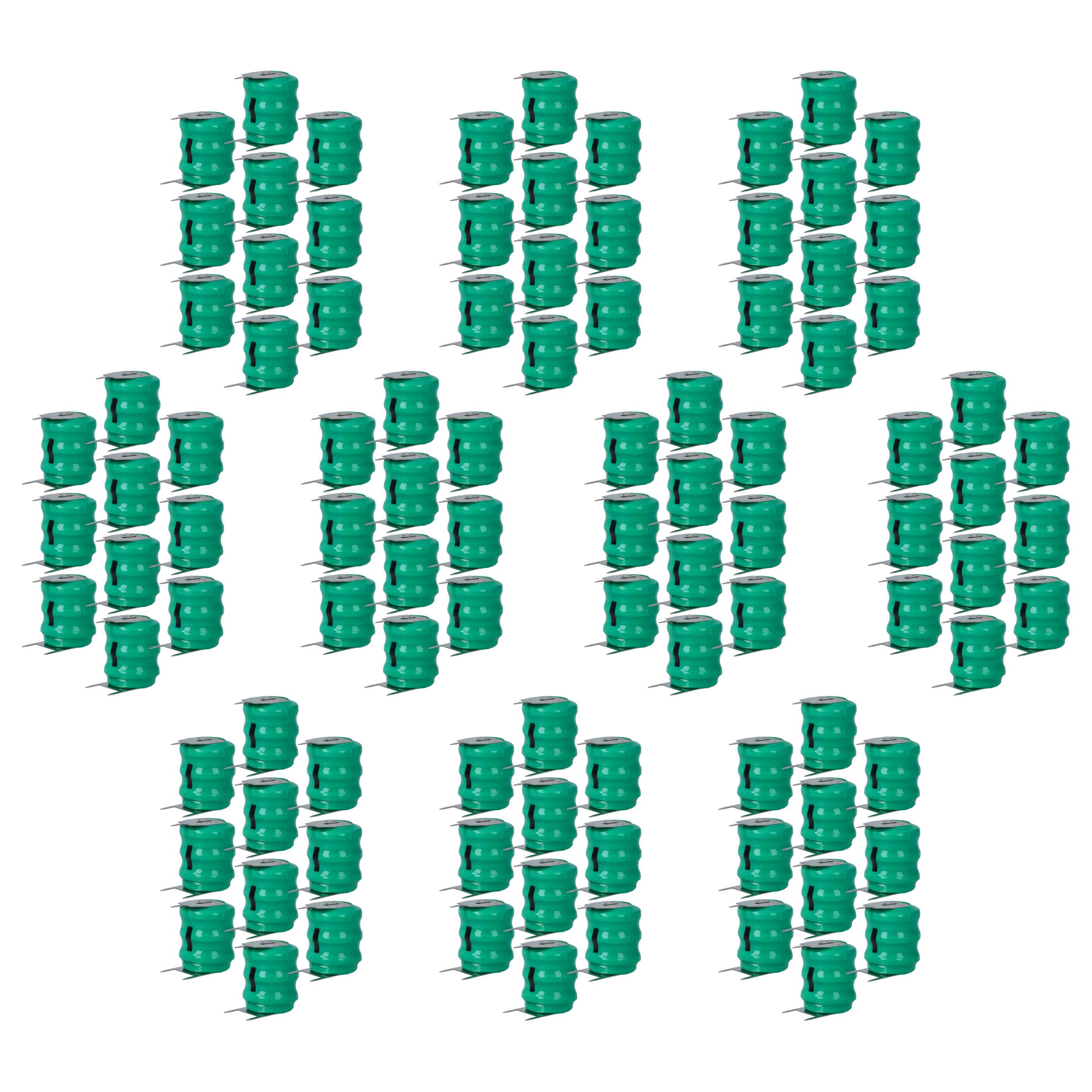 100x Button Cell Battery Type 3/V80H 3 Pins for Model Building Solar Lamps etc. - 80 mAh 3.6 V NiMH