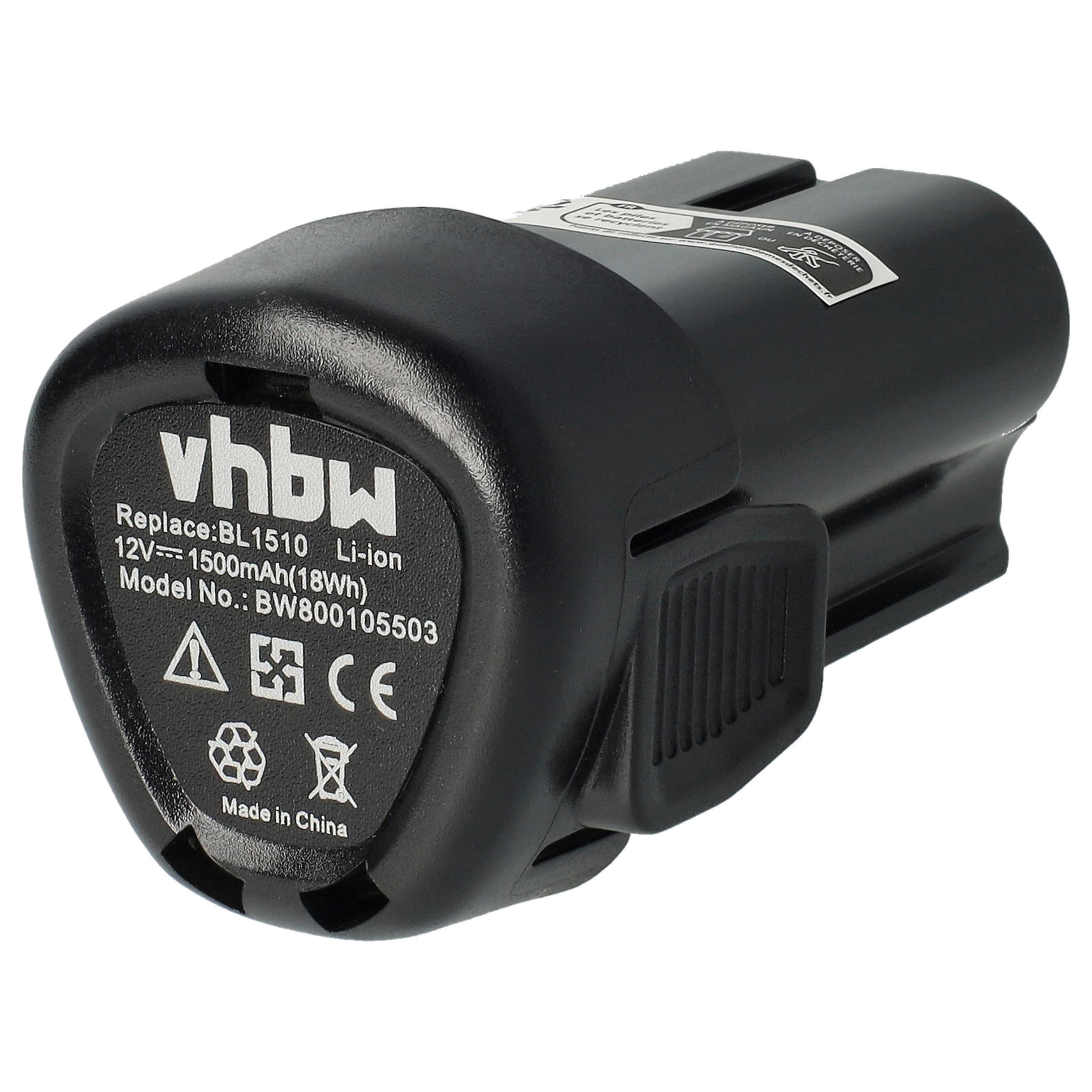 Battery replaces Black & Decker BL1110, BL1310, BL1510, LB12 Electric Power Tool - 1500 mAh, 12 V, Li-Ion