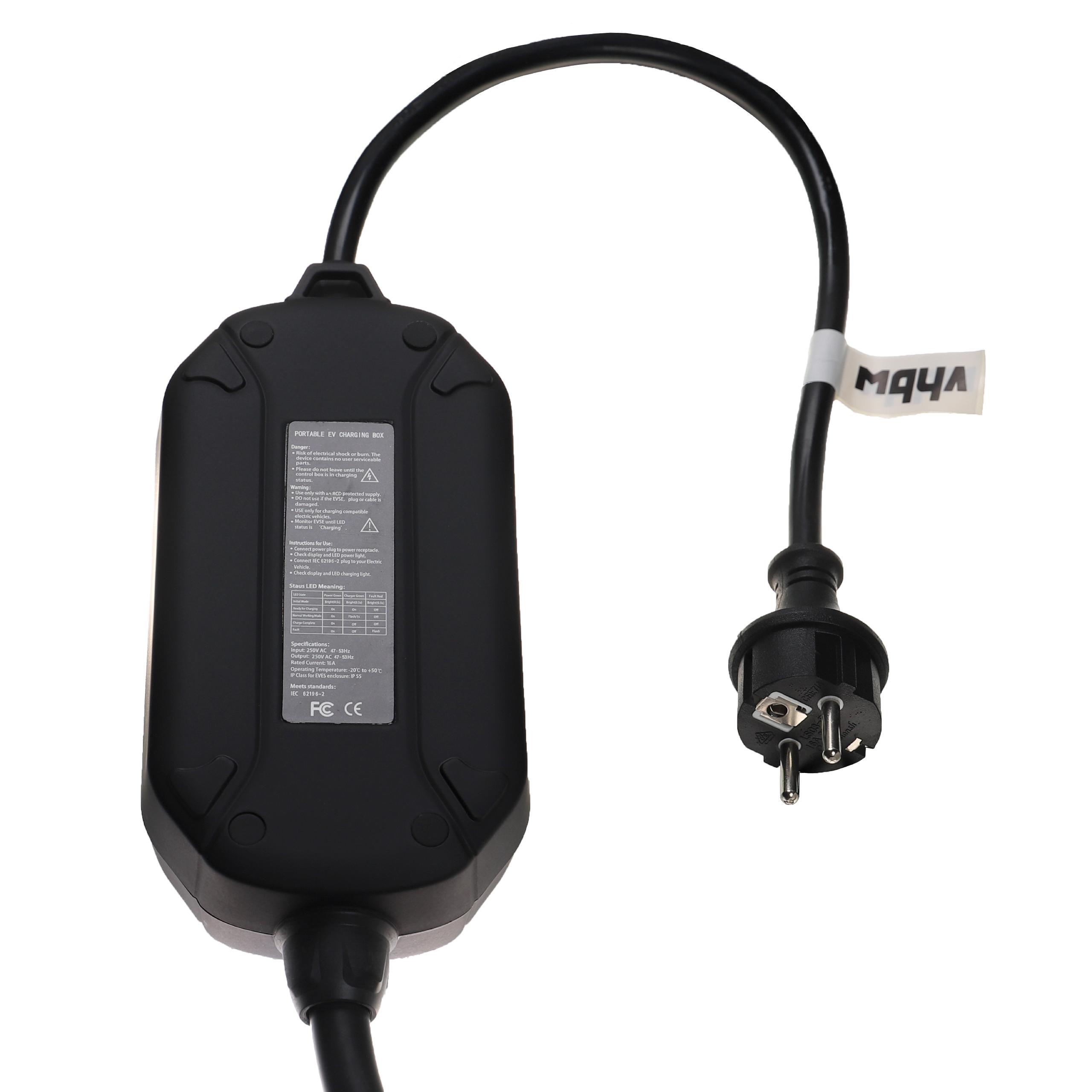 Câble de recharge pour voiture électrique et hybride Plug-in - Type 2 vers type F, monophasé, 16 A, 3,5 kW, 5 