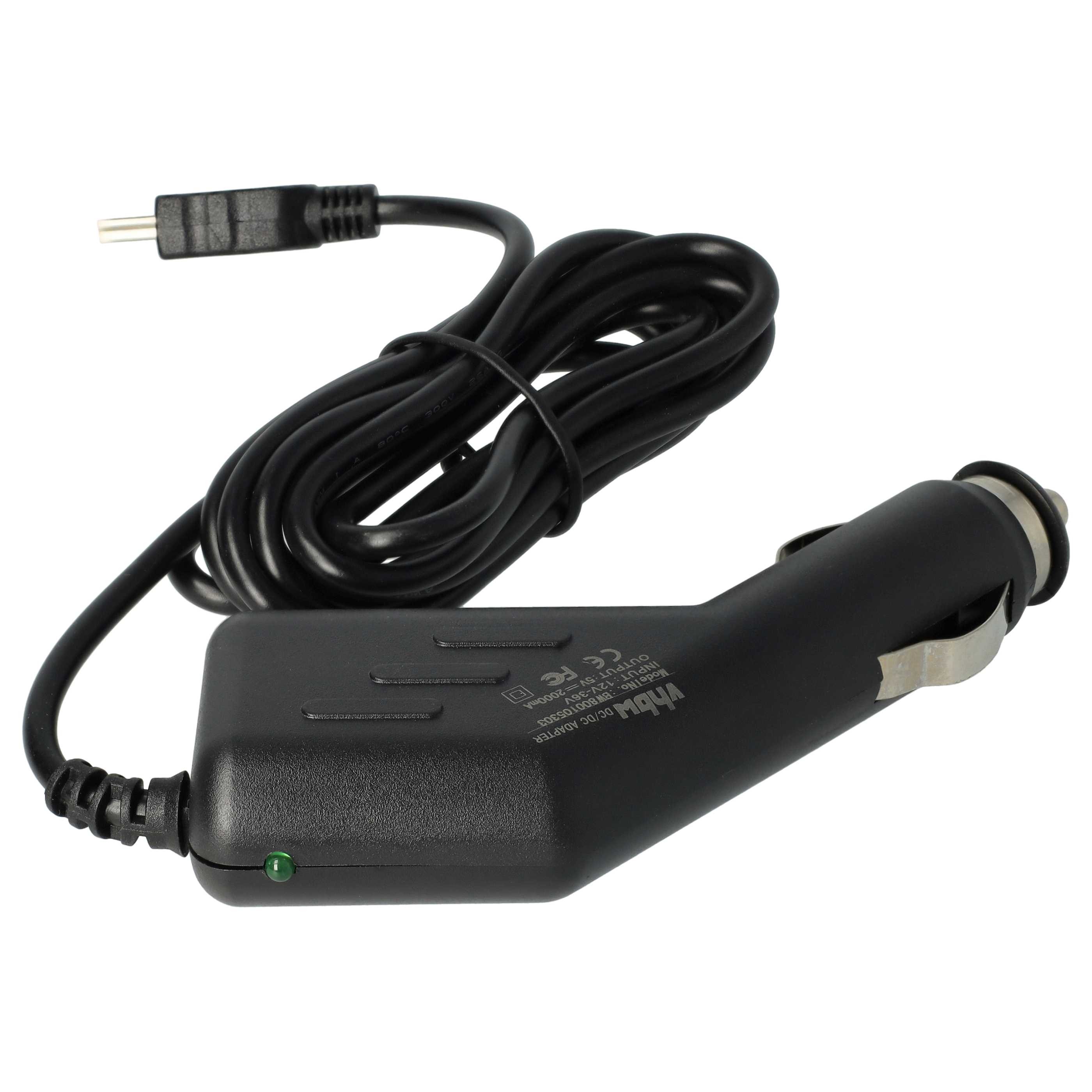 Mini-USB Car Charger Cable 2.0 A suitable forDevices like GPS, Sat Navs