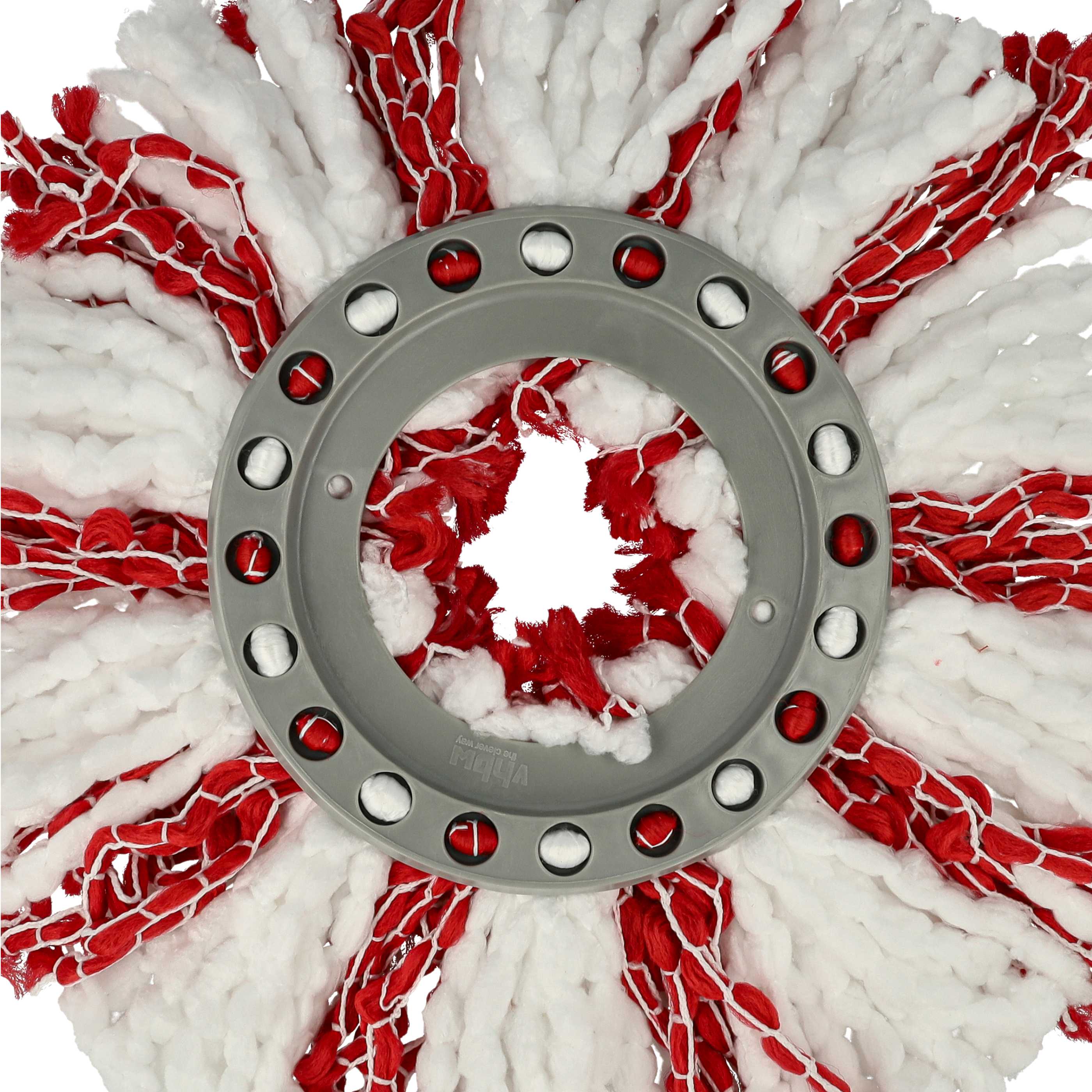 4x Mop Head replaces Leifheit 52115, 52094 for Leifheit Mop - microfibre, white, red