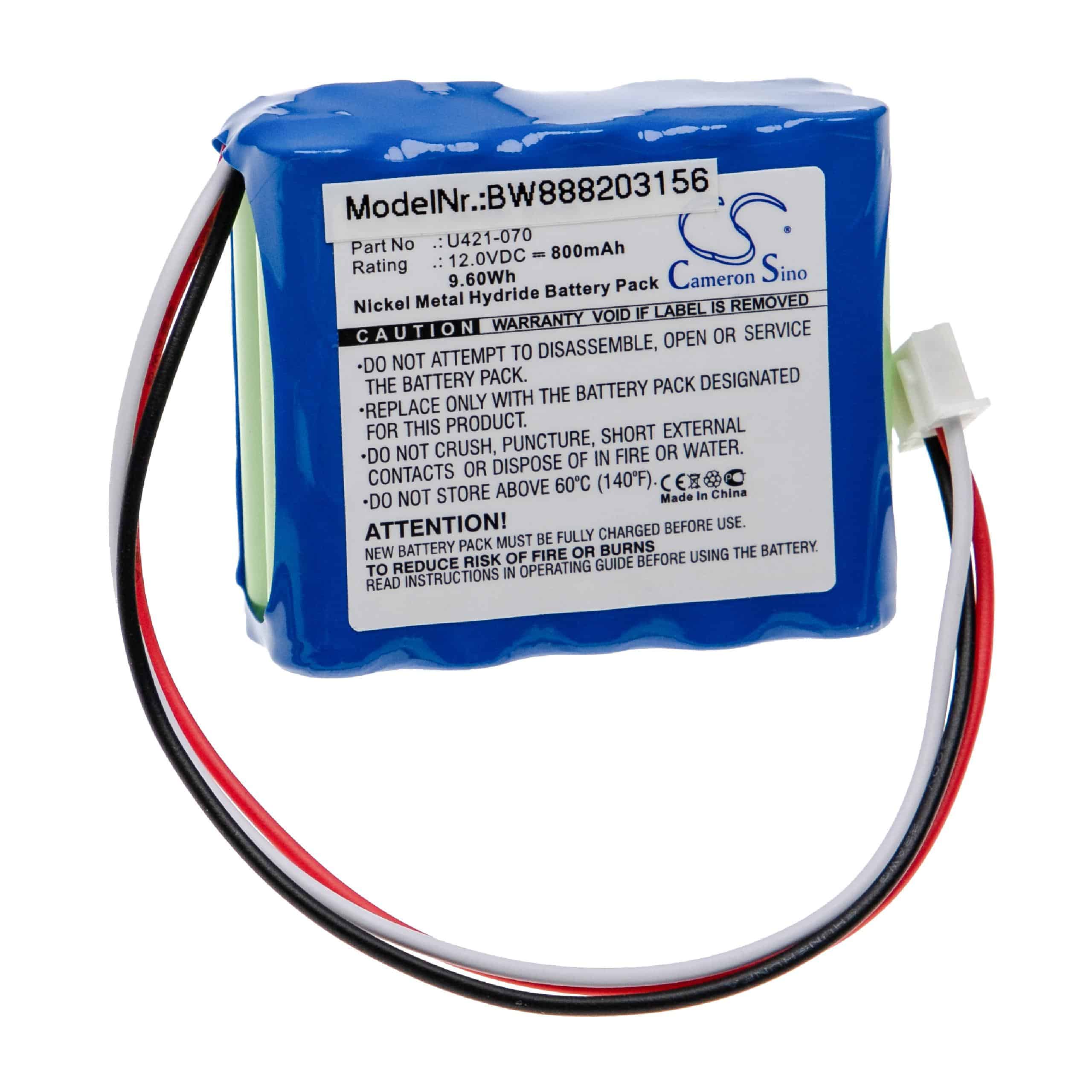 Medical Equipment Battery Replacement for EndoMate U421-070 - 800mAh 12V NiMH