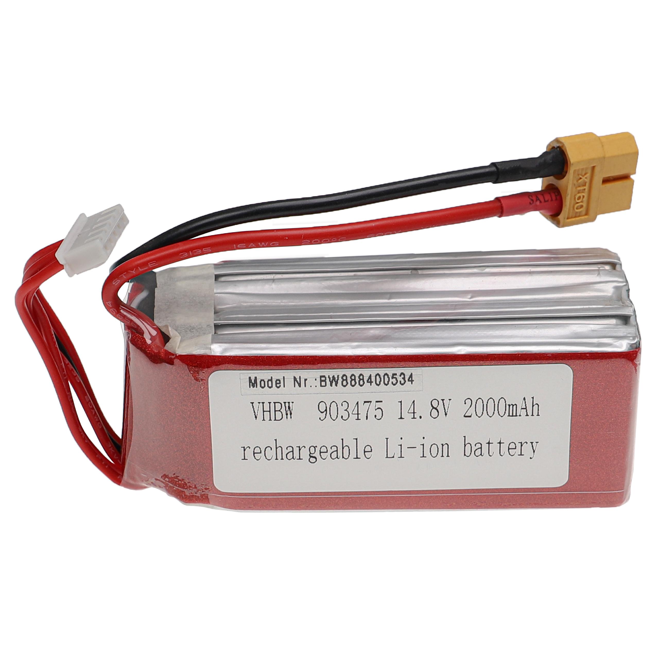 Batterie pour modèle radio-télécommandé - 2000mAh 14,8V Li-polymère, XT60