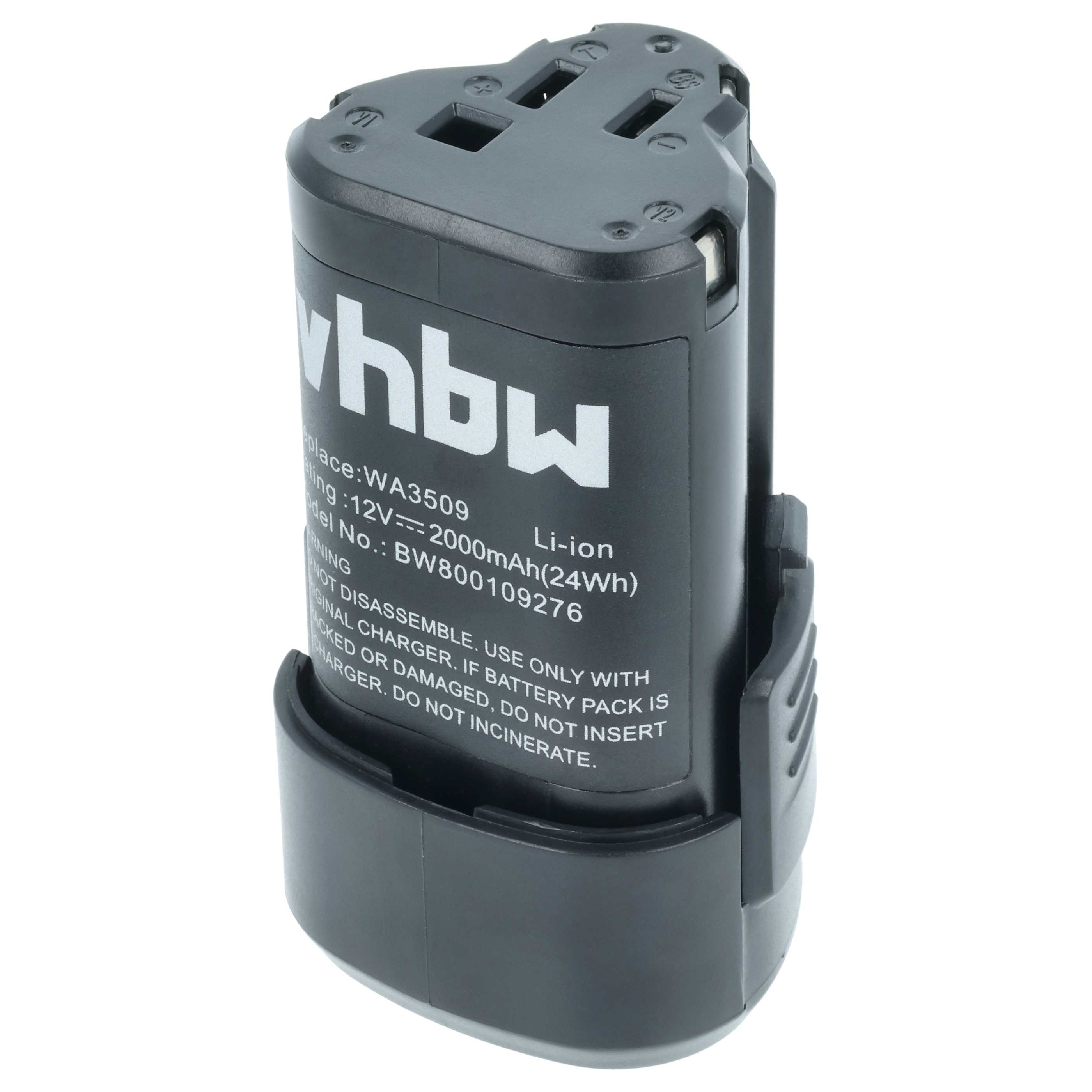 Battery replaces Worx WA3503, WA3509, WA3505 for Electric Power Tool - 2000 mAh, 12 V, Li-Ion