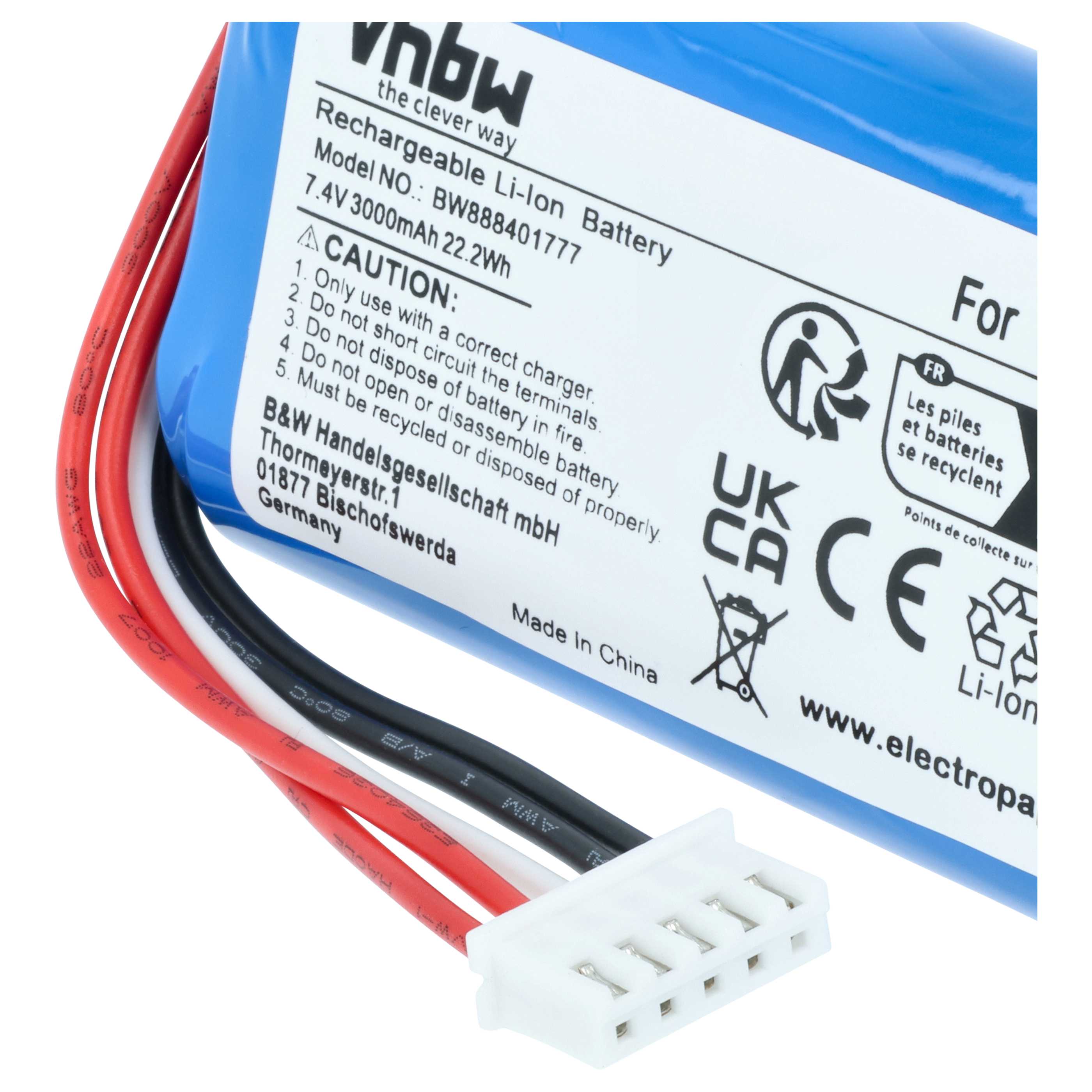 Batteria sostituisce Sony ID1057, IAJ002NA, ST-06 per altoparlanti - 3000mAh 7,4V Li-Ion
