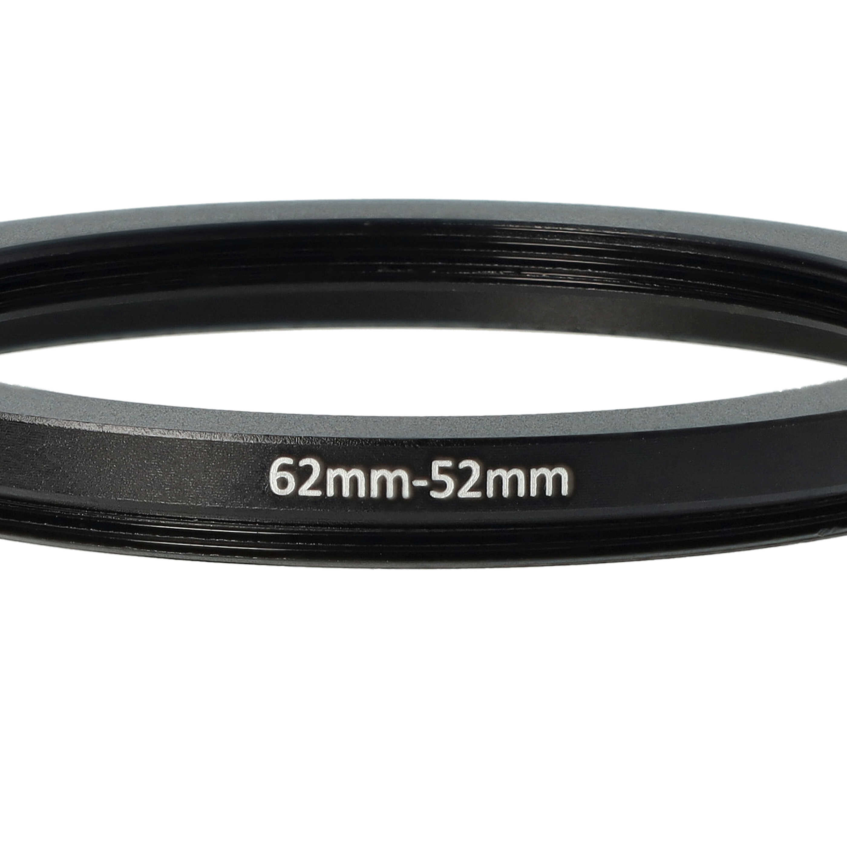 Step-Down-Ring Adapter von 62 mm auf 52 mm passend für Kamera Objektiv - Filteradapter, Metall, schwarz