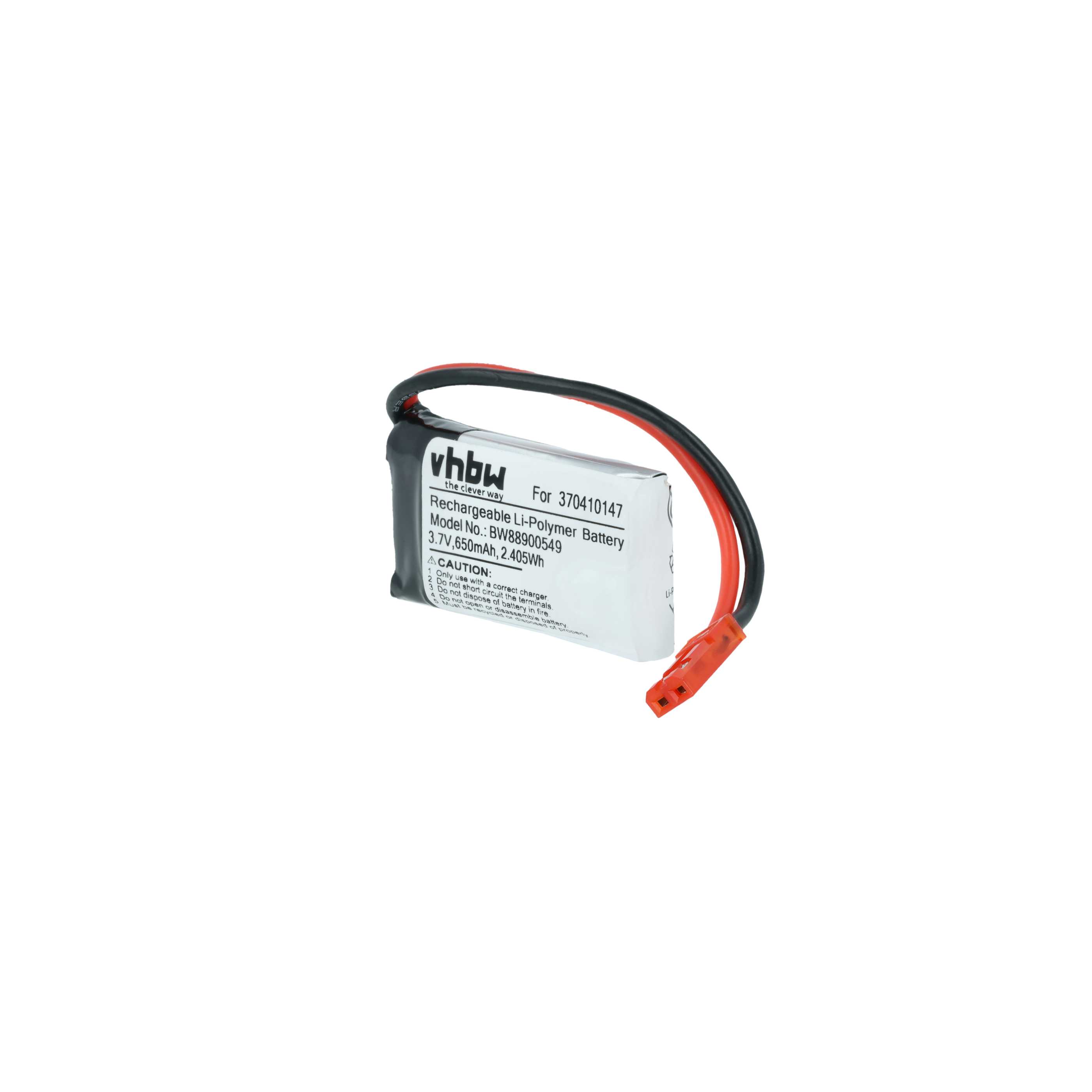 Batterie (4 pcs.) remplace Carrera 370410147 modèle radio-télécommandé - 650mAh 3,7V Li-polymère, JST BEC