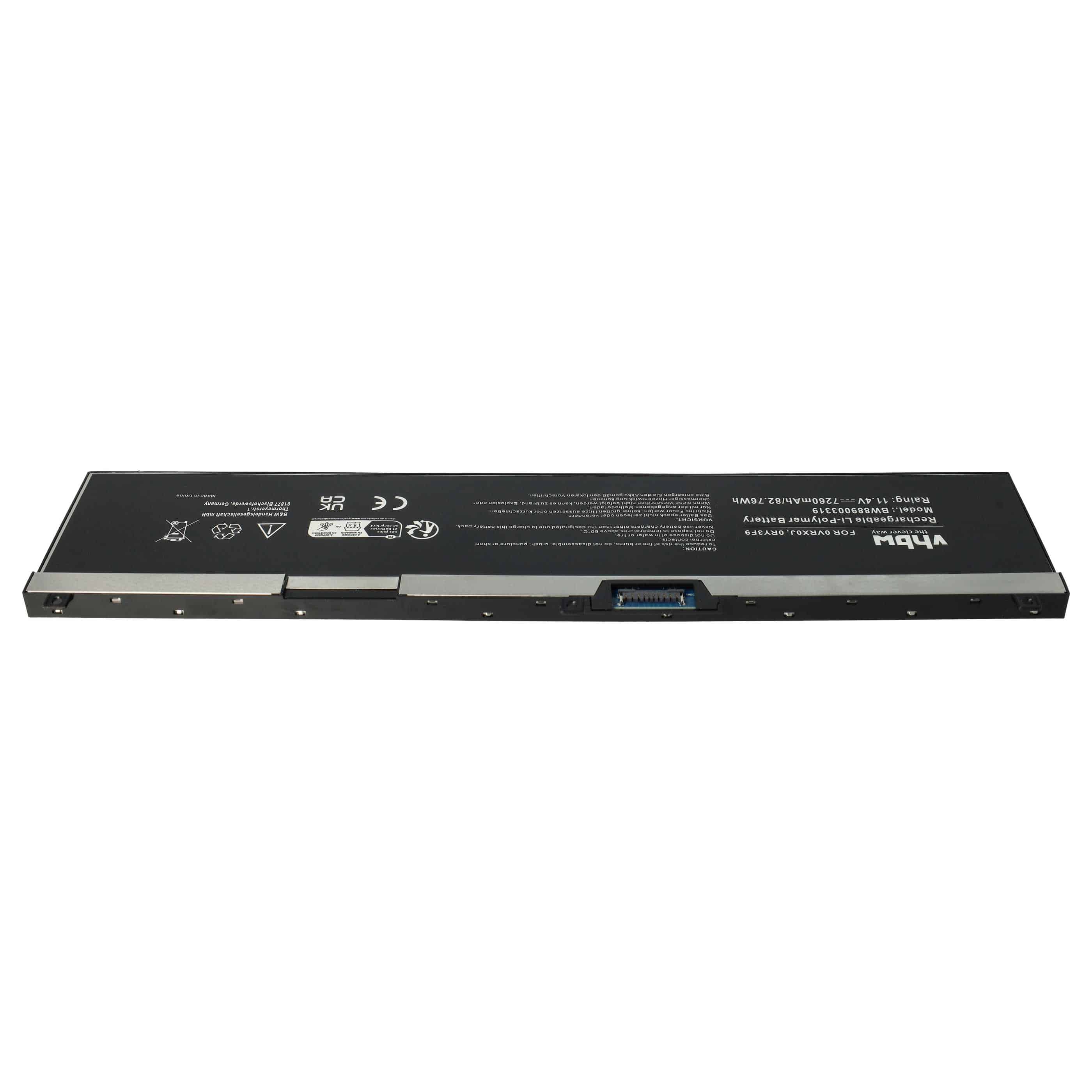 Batería reemplaza Dell 0VRX0J, 451-BCGI, 0WMRC77I, 5TF10, 0RY3F9 para notebook Dell - 7260 mAh 11,4 V Li-poli