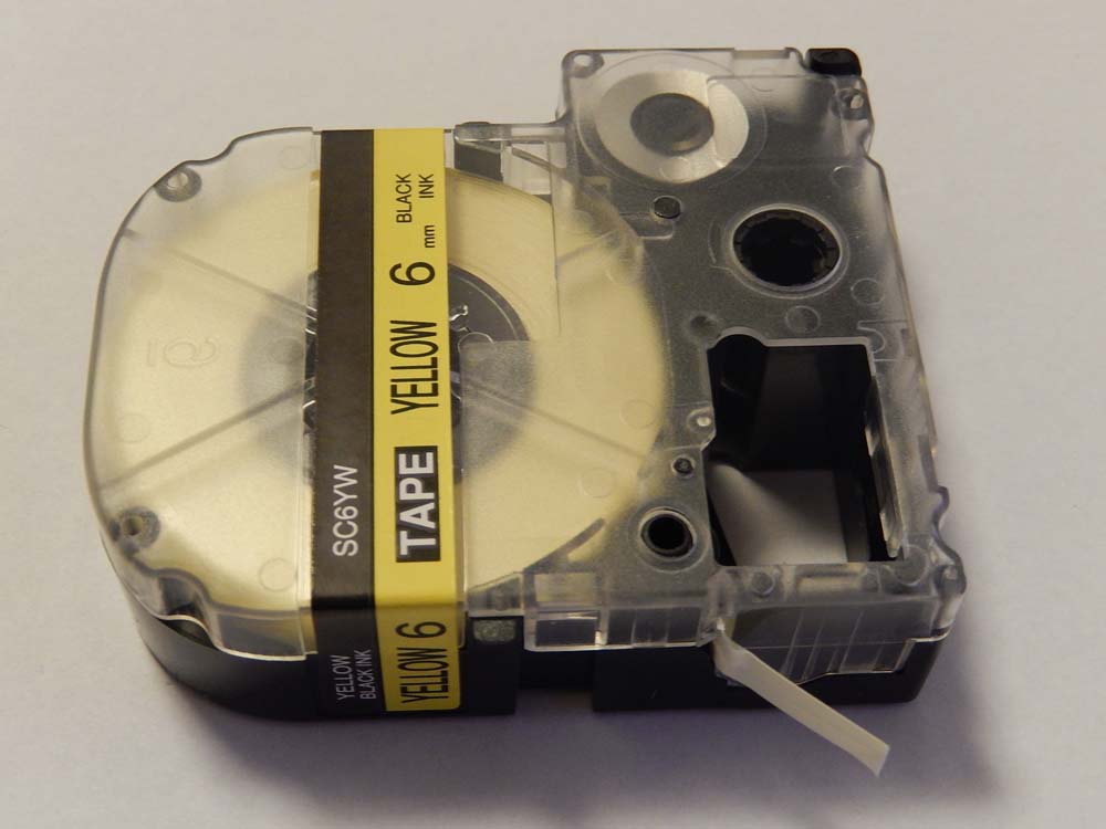 Cassette à ruban remplace Epson LC-2YBW - 6mm lettrage Noir ruban Jaune