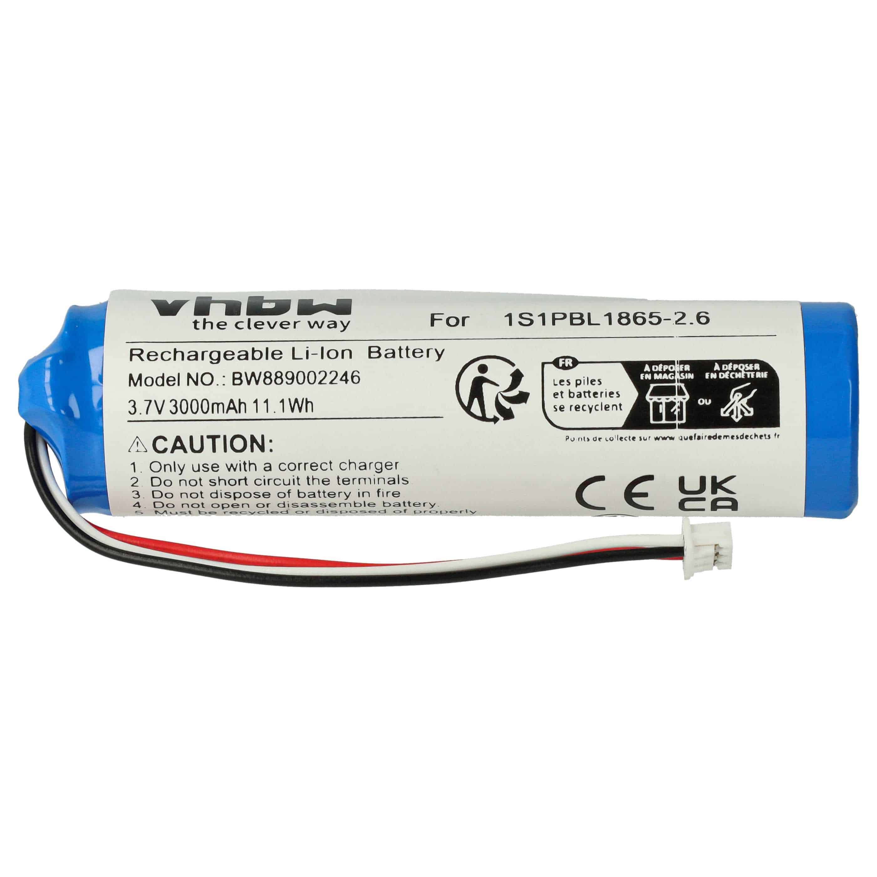 Batterie remplace Philips 1S1PBL1865-2.6 pour moniteur bébé - 3000mAh 3,7V Li-ion