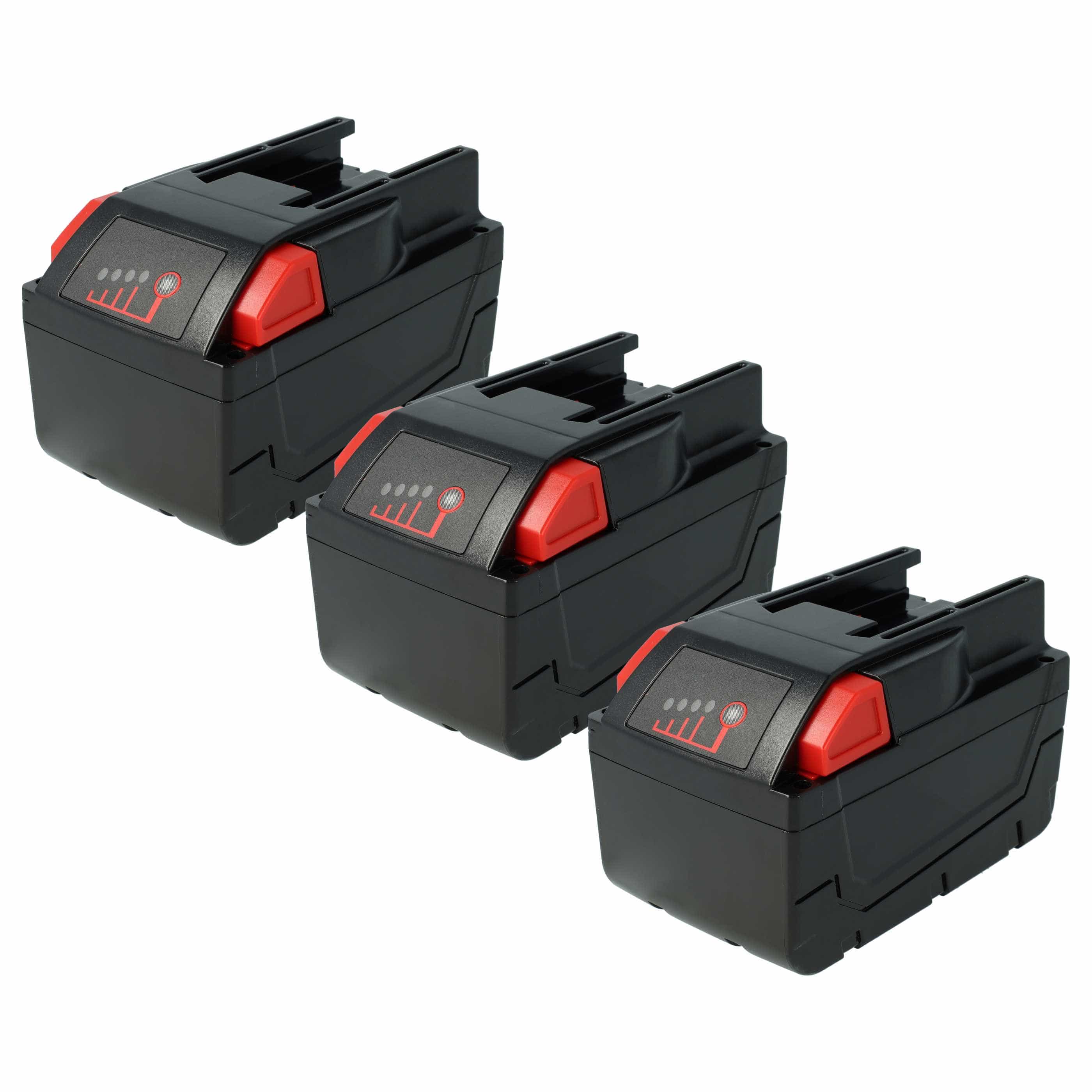 3x Battery replaces AEG Milwaukee 48-11-1830, 48-11-2830 Electric Power Tool - 4000 mAh, 28 V, Li-Ion