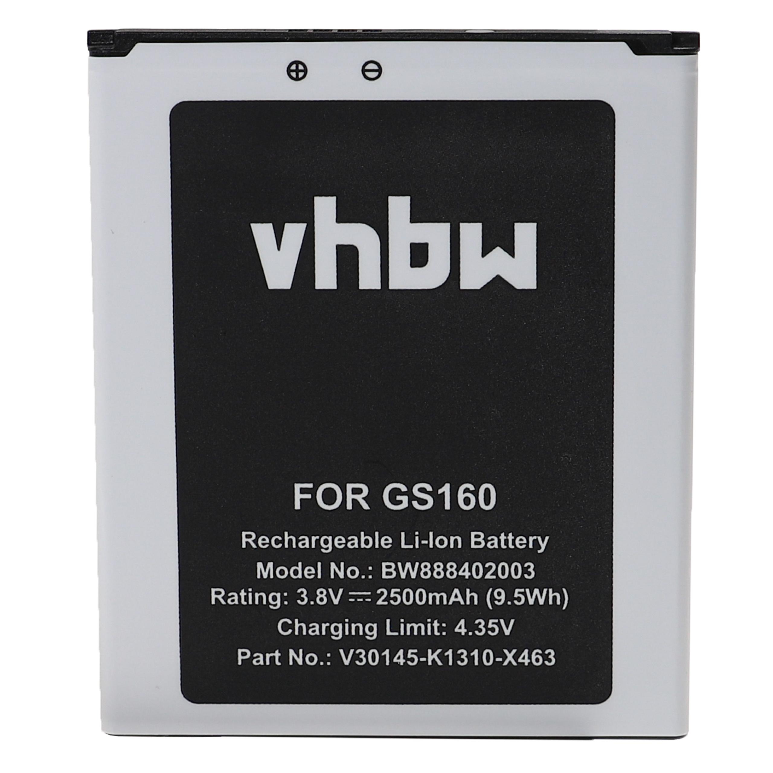 Batterie remplace Gigaset V30145-K1310-X463 pour téléphone portable - 2500mAh, 3,8V, Li-ion